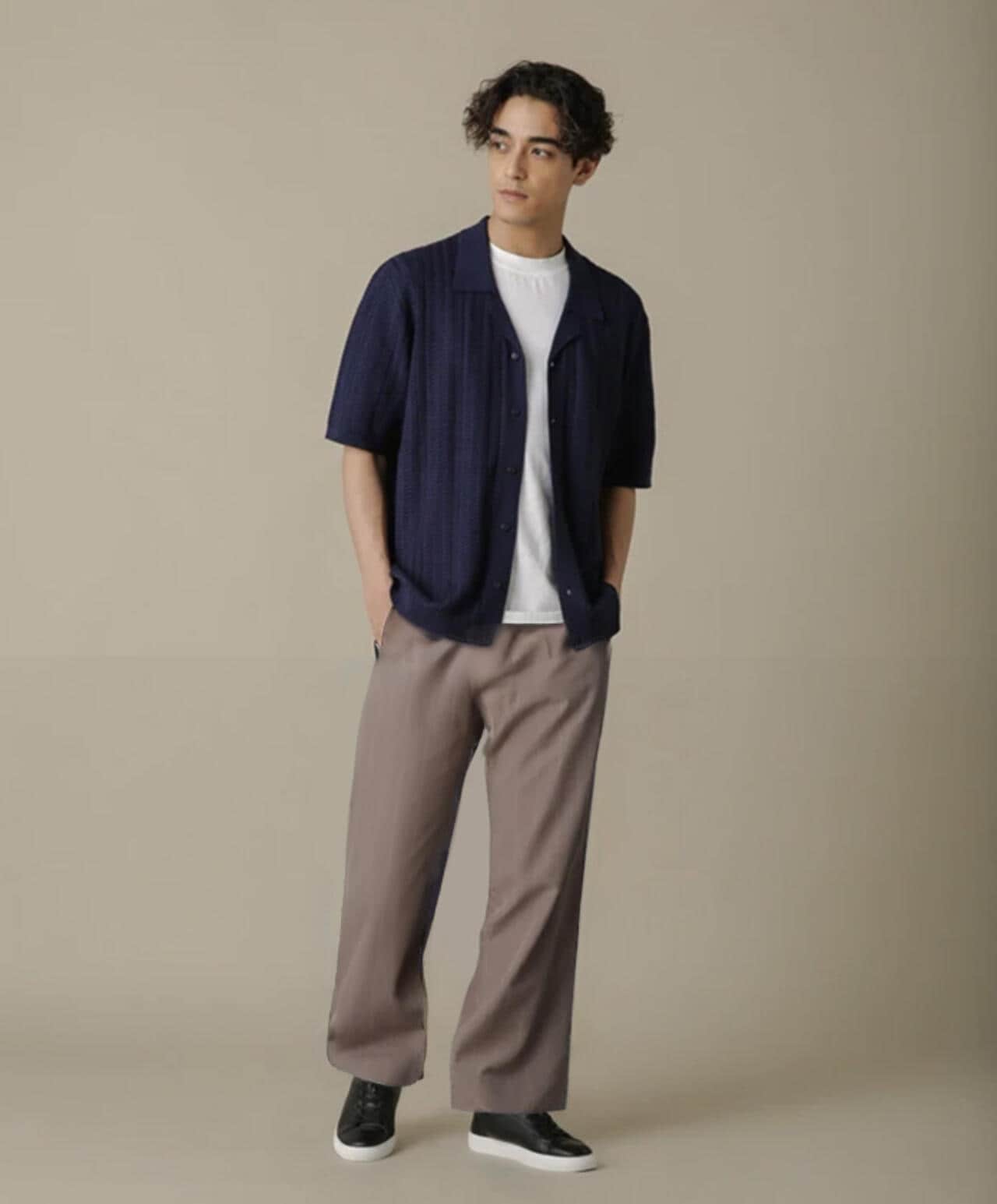 「NJ/CLUB」HOMESTOCKケーブルニットシャツ 6684222201