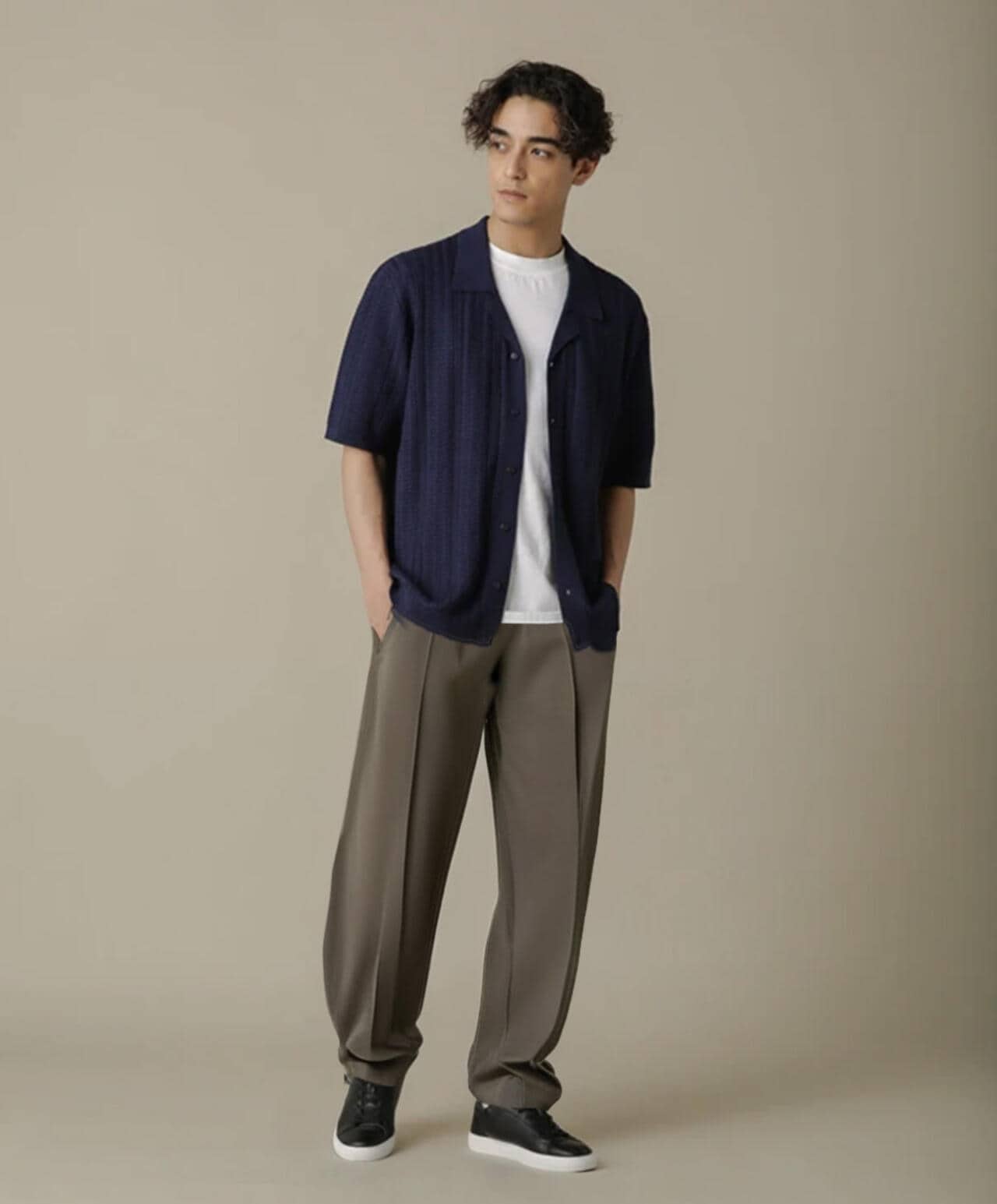 「NJ/CLUB」HOMESTOCKケーブルニットシャツ 6684222201