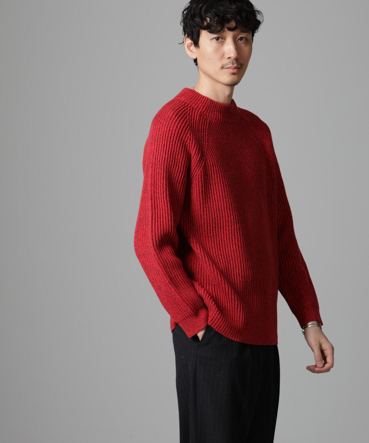 コットンバルキーモックネックニット 6684222255