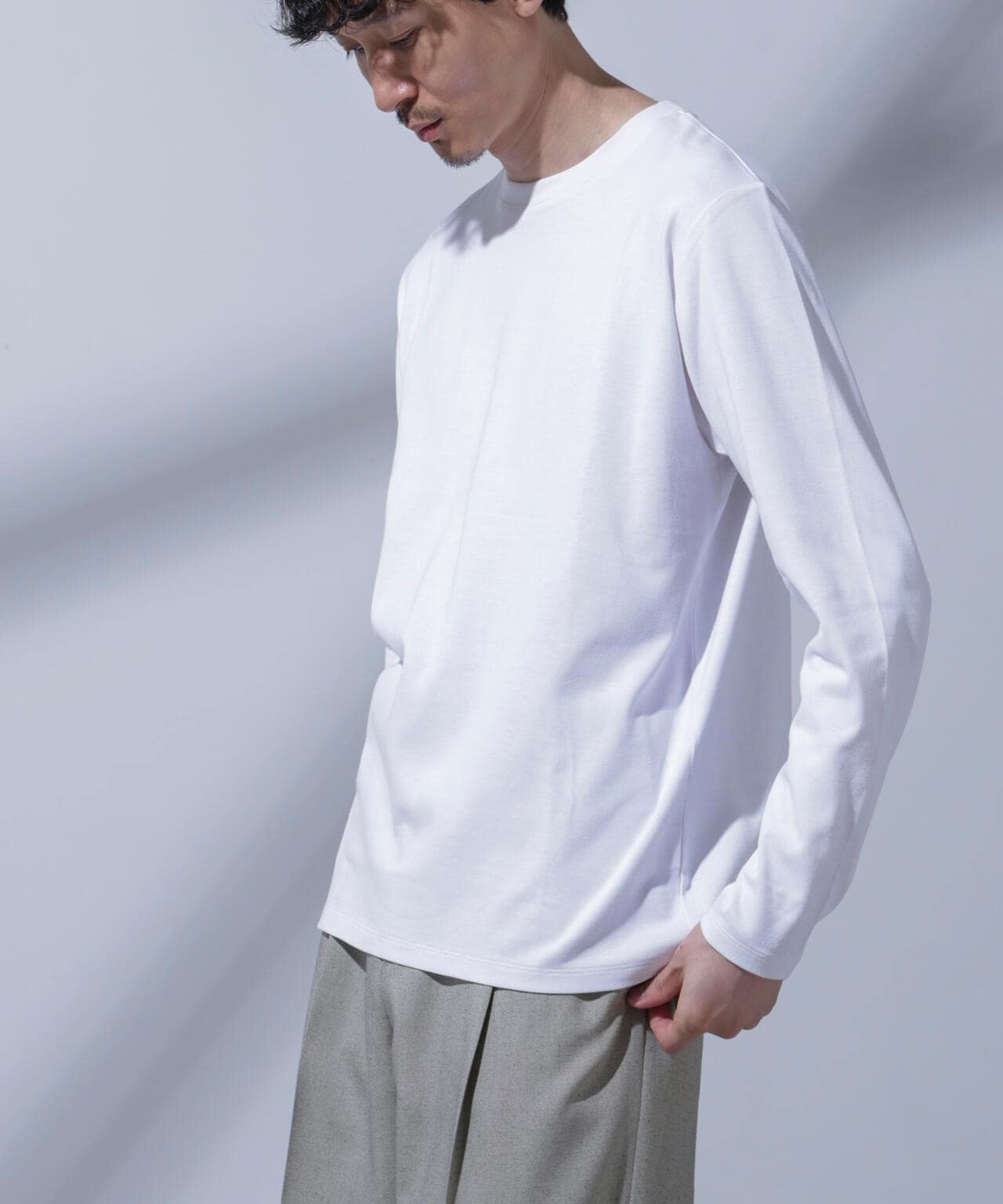 Anti Soaked(R)汗染み防止 クルーネックTシャツ 長袖 6684223205