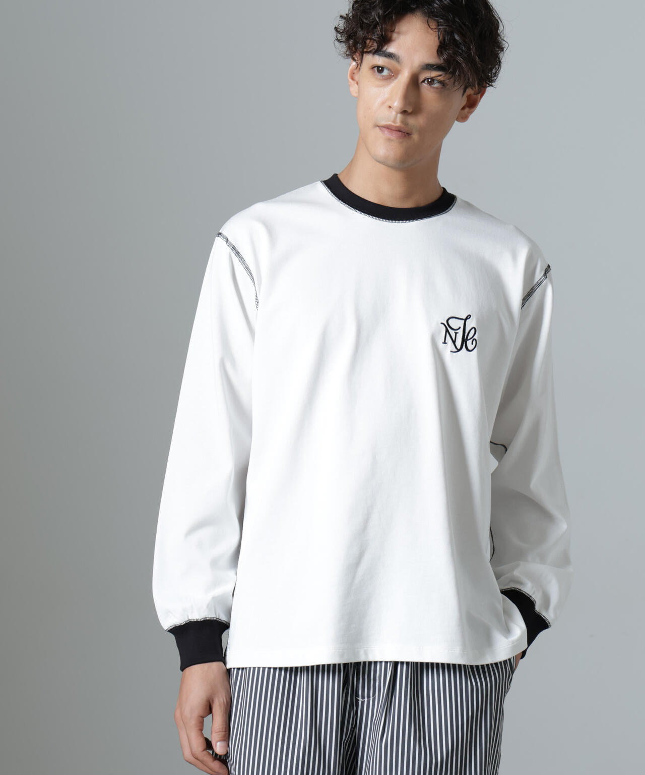 ｢NJ/CLUB｣PARKSTOCK ロゴ刺繍ロングスリーブTシャツ 6684223229