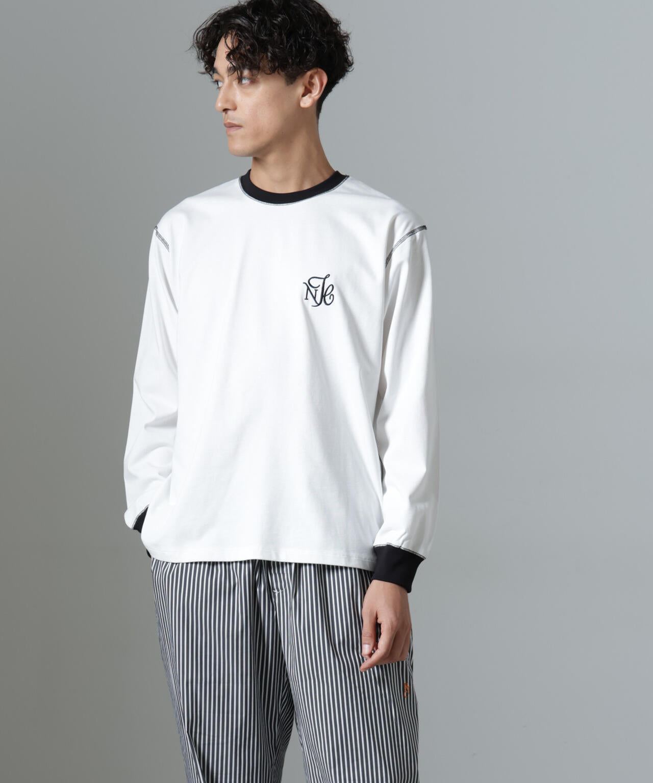 ｢NJ/CLUB｣PARKSTOCK ロゴ刺繍ロングスリーブTシャツ 6684223229