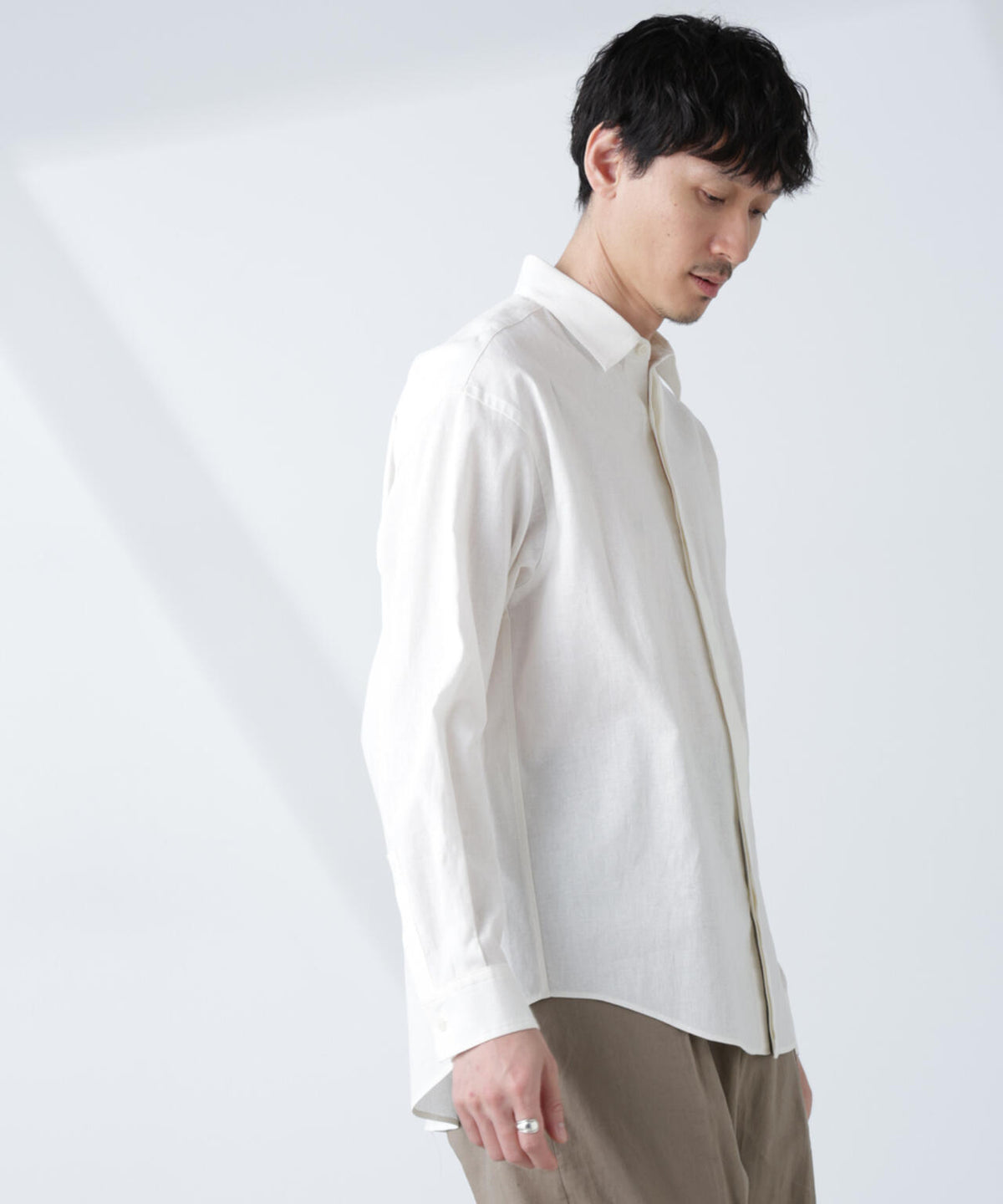 「BELGIUM LINEN FABRICS」リネンコットンレギュラーシャツ 6685120218