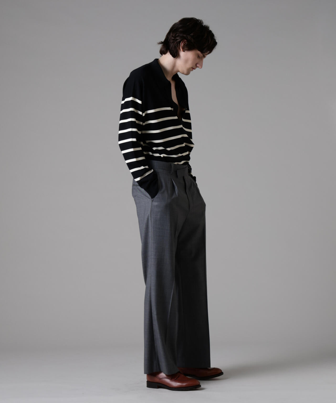 ｢ASSEMBLANC｣シルクブレンドヤーンバスクスキッパー 6685122212