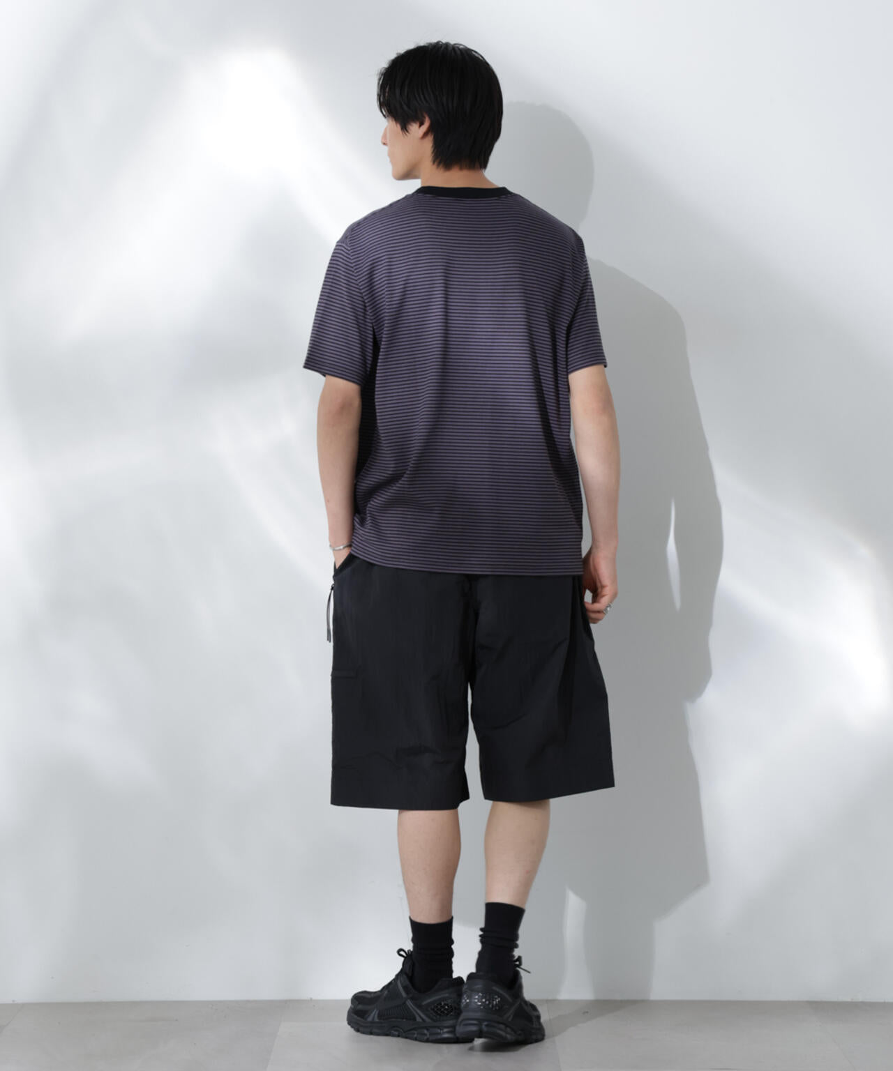 Anti Soaked(R)  汗染み防止 ボーダーミドルシルエットTシャツ 6685124205