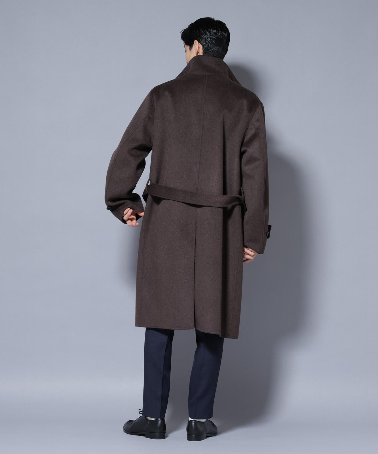 ウールリバースタンドベルテッドコート 6685211202