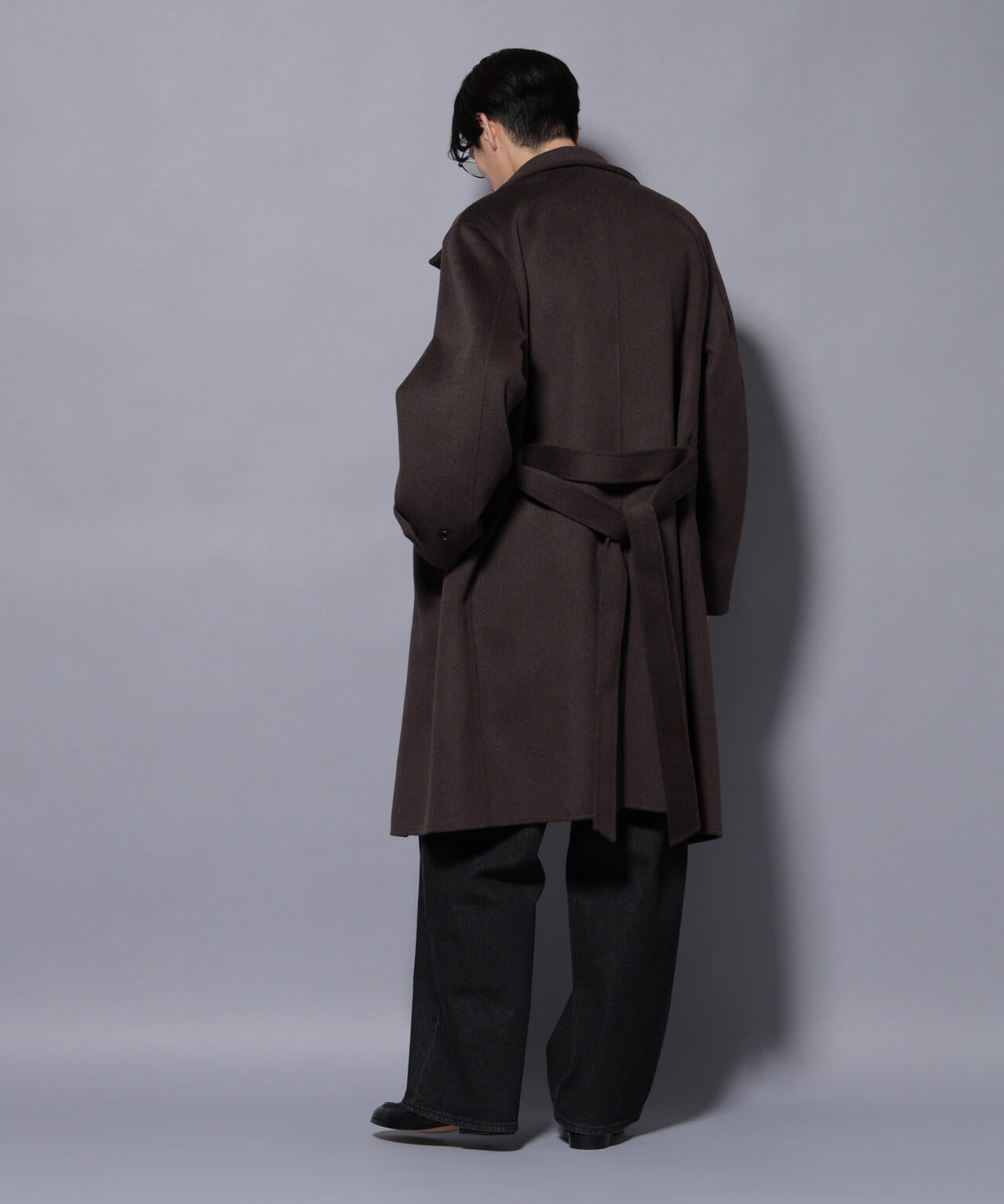 ウールリバースタンドベルテッドコート 6685211202