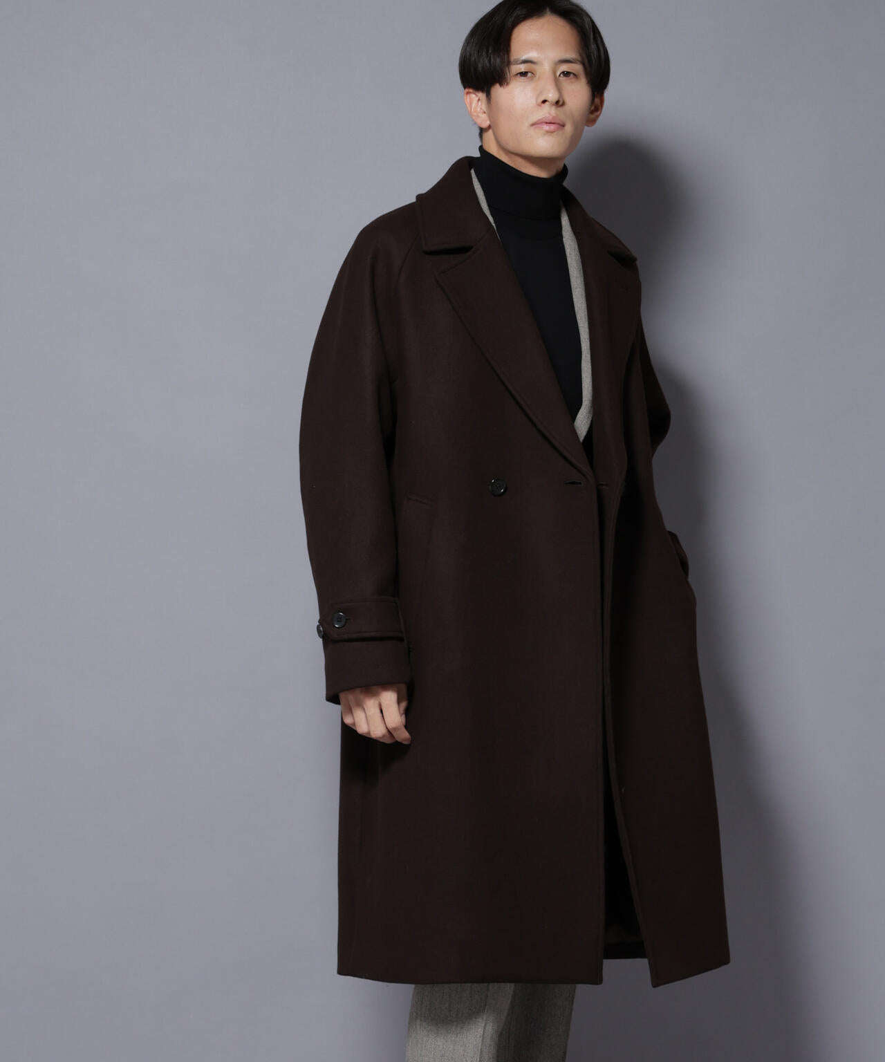 ウールカシミヤメルトンダブルコート 6685211204