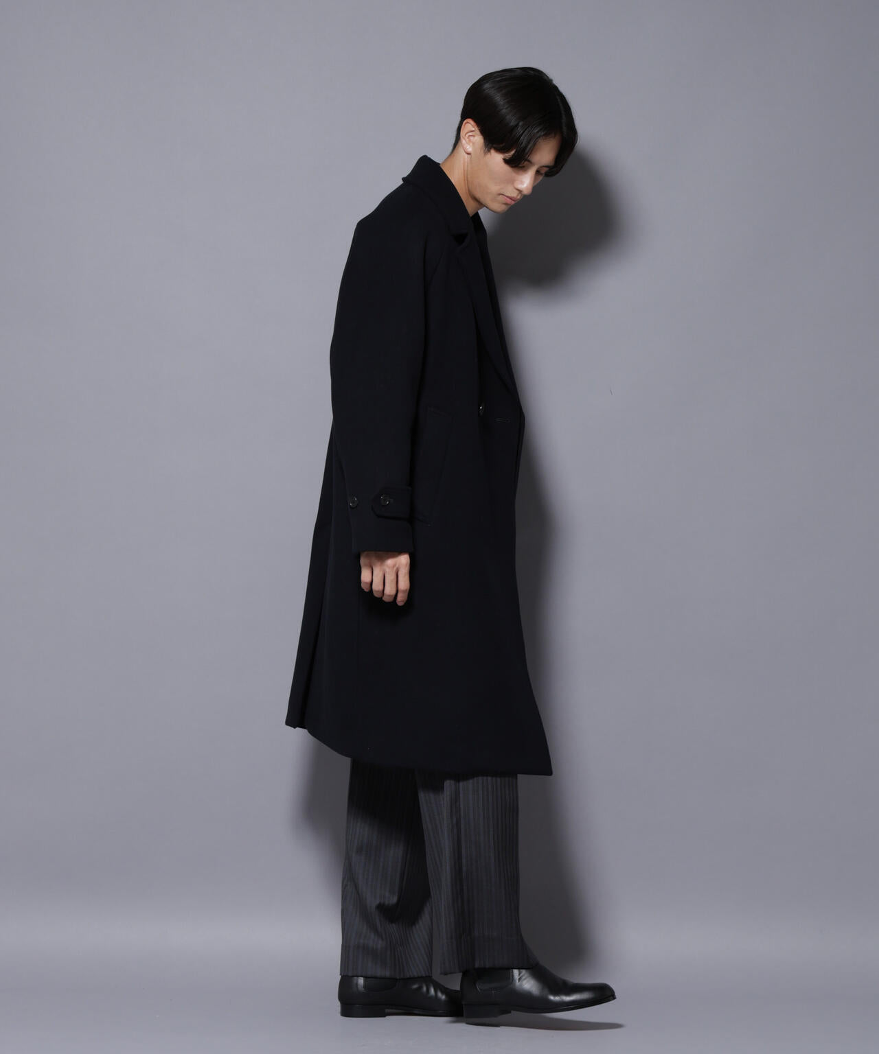 ウールカシミヤメルトンダブルコート 6685211204