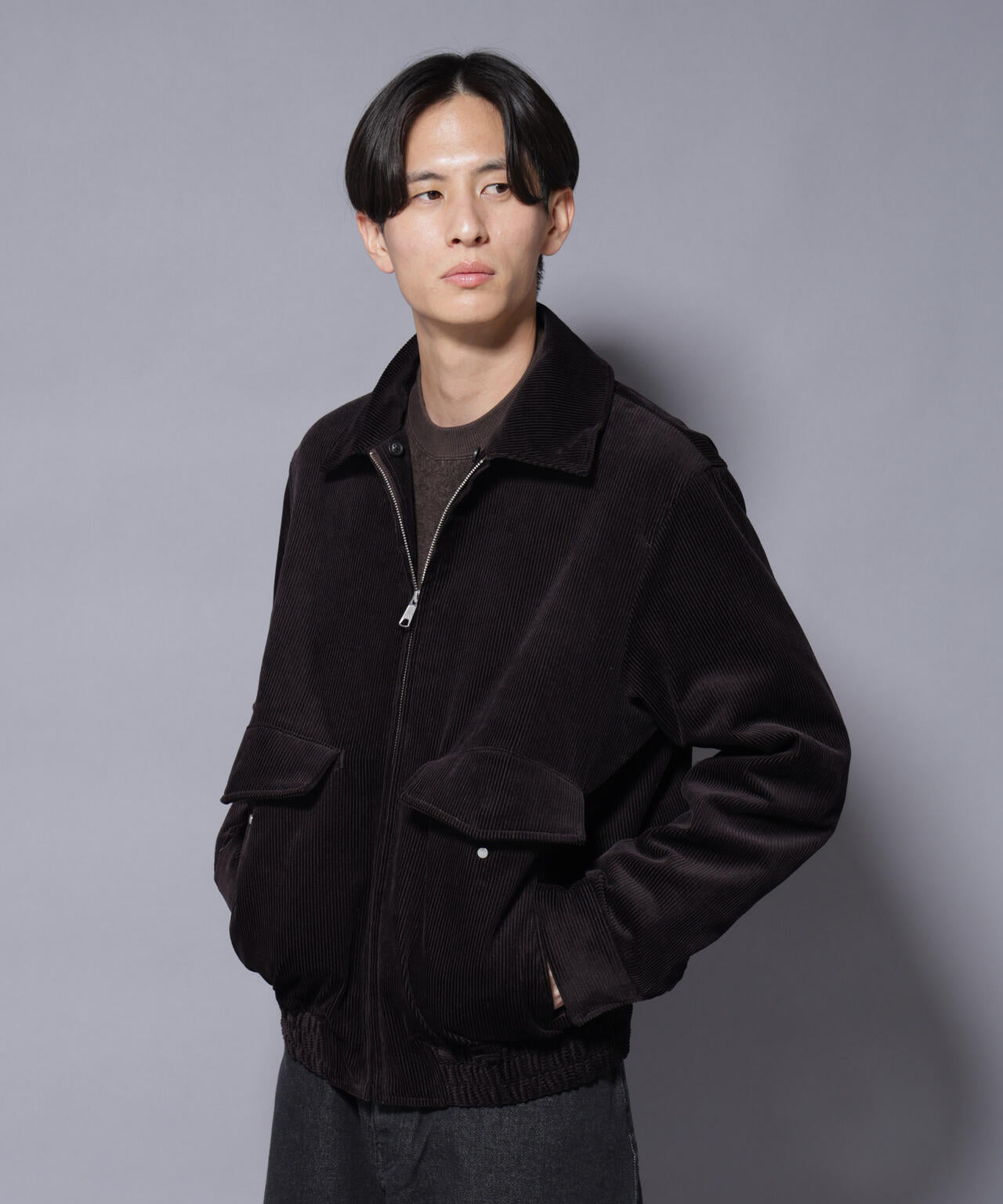 アタッチドカラー コットンコーデュロイブルゾン 6685212222