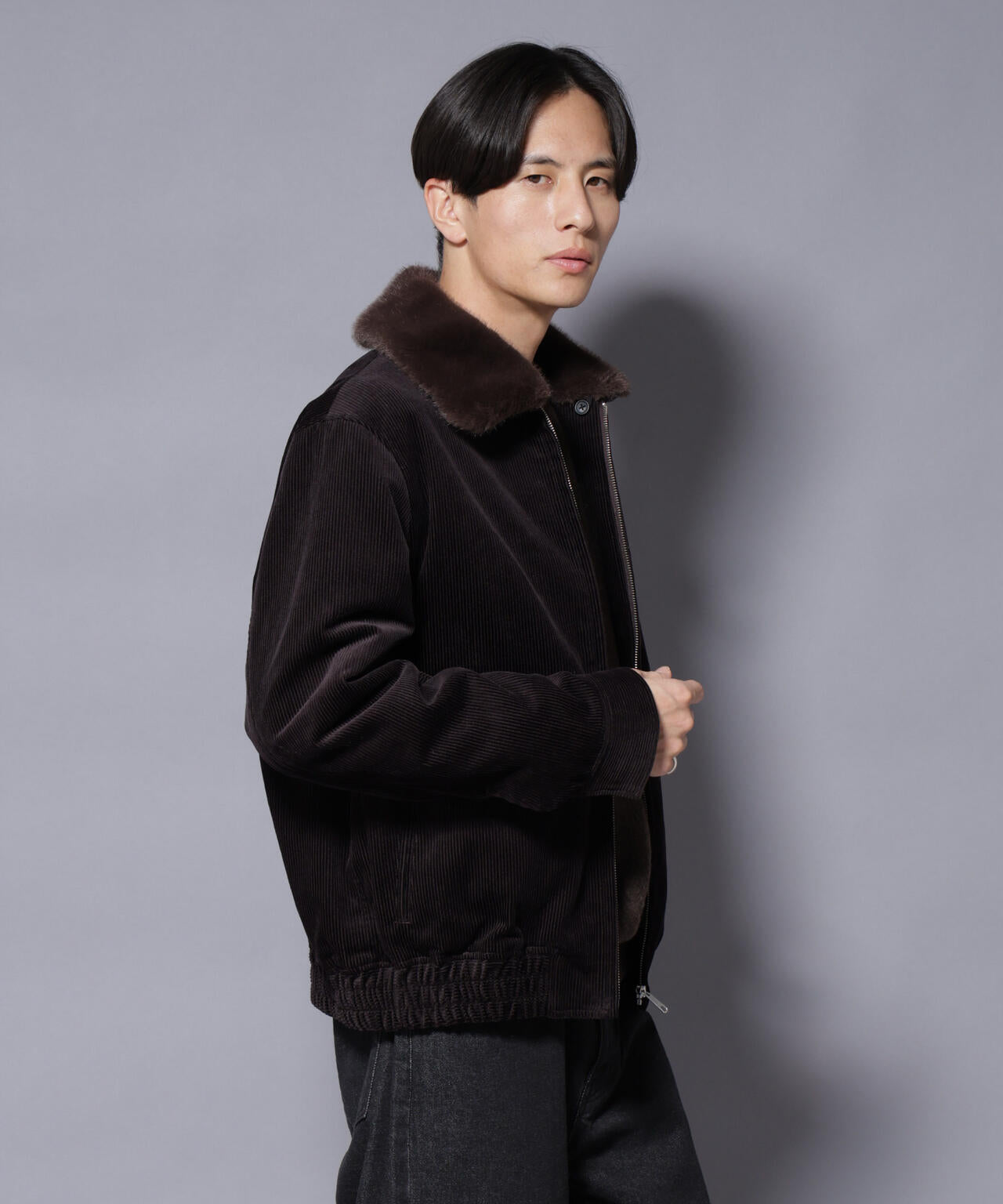 アタッチドカラー コットンコーデュロイブルゾン 6685212222