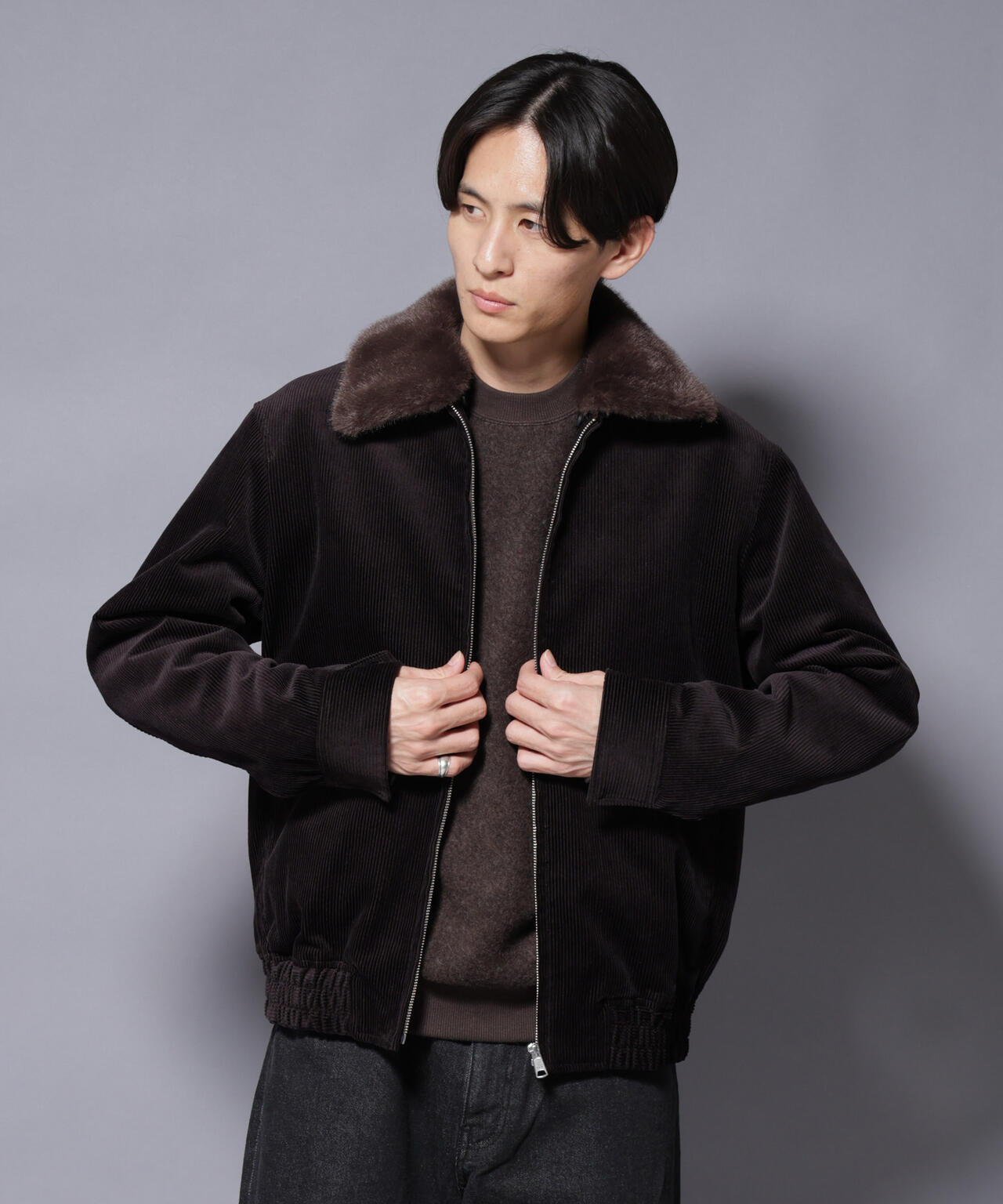 アタッチドカラー コットンコーデュロイブルゾン 6685212222