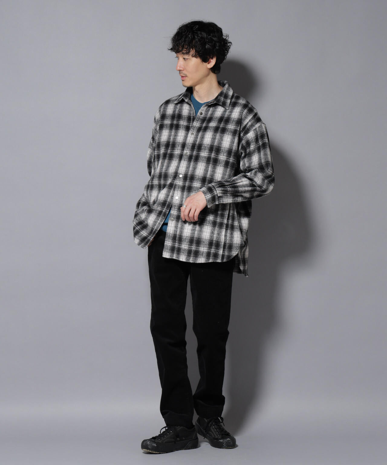 シャギーオンブレーチェックジャケット 6685212226