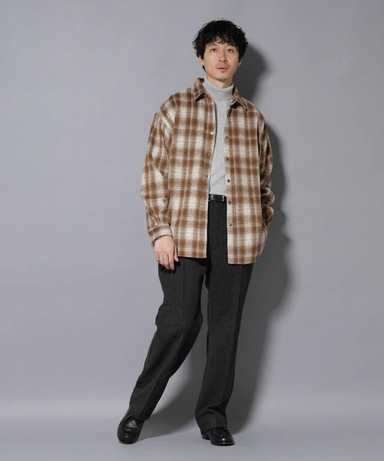 シャギーオンブレーチェックジャケット 6685212226