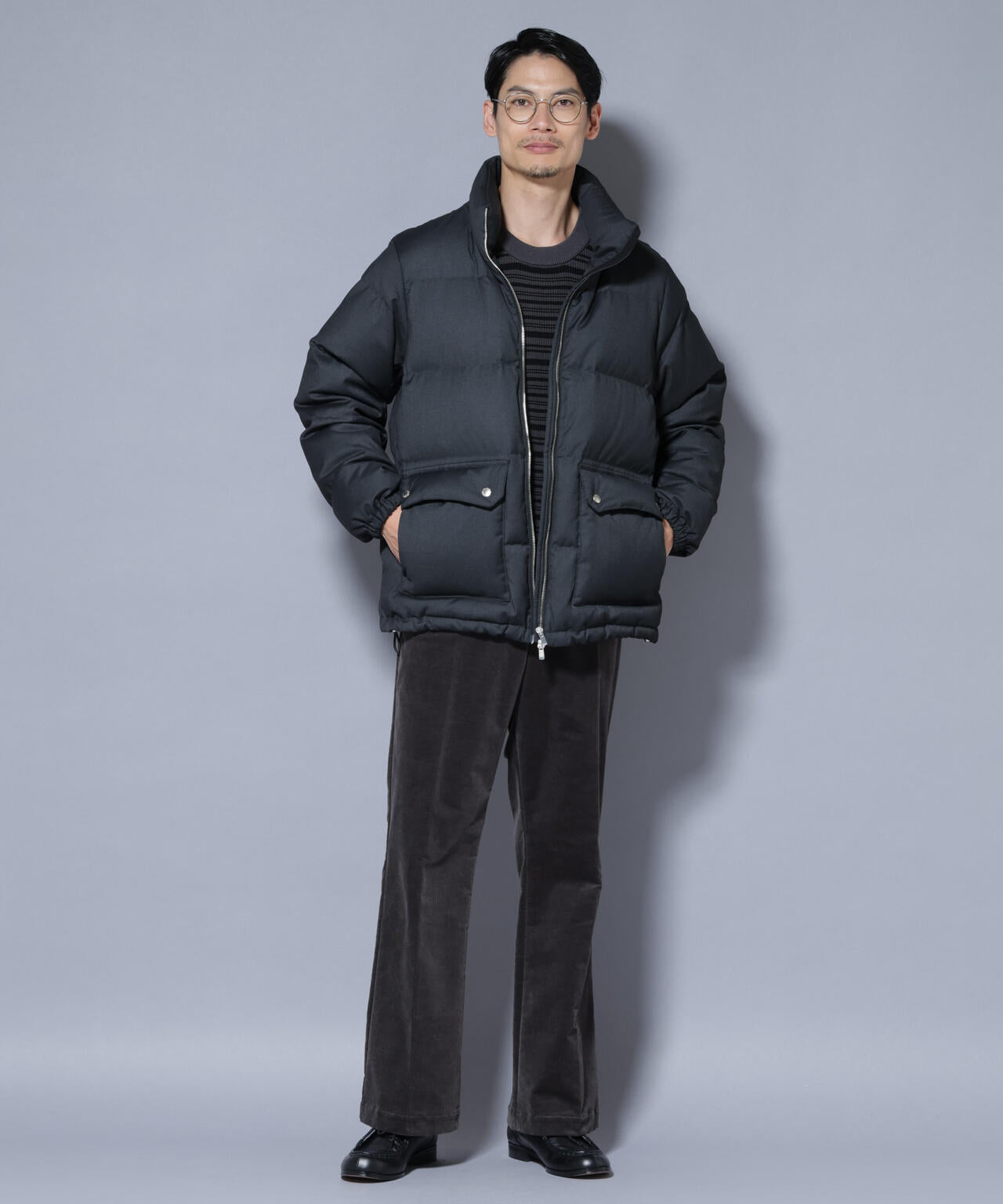 DELEGANTE エアリーサキソニー／グレンチェックTAIONダウンジャケット 6685214206