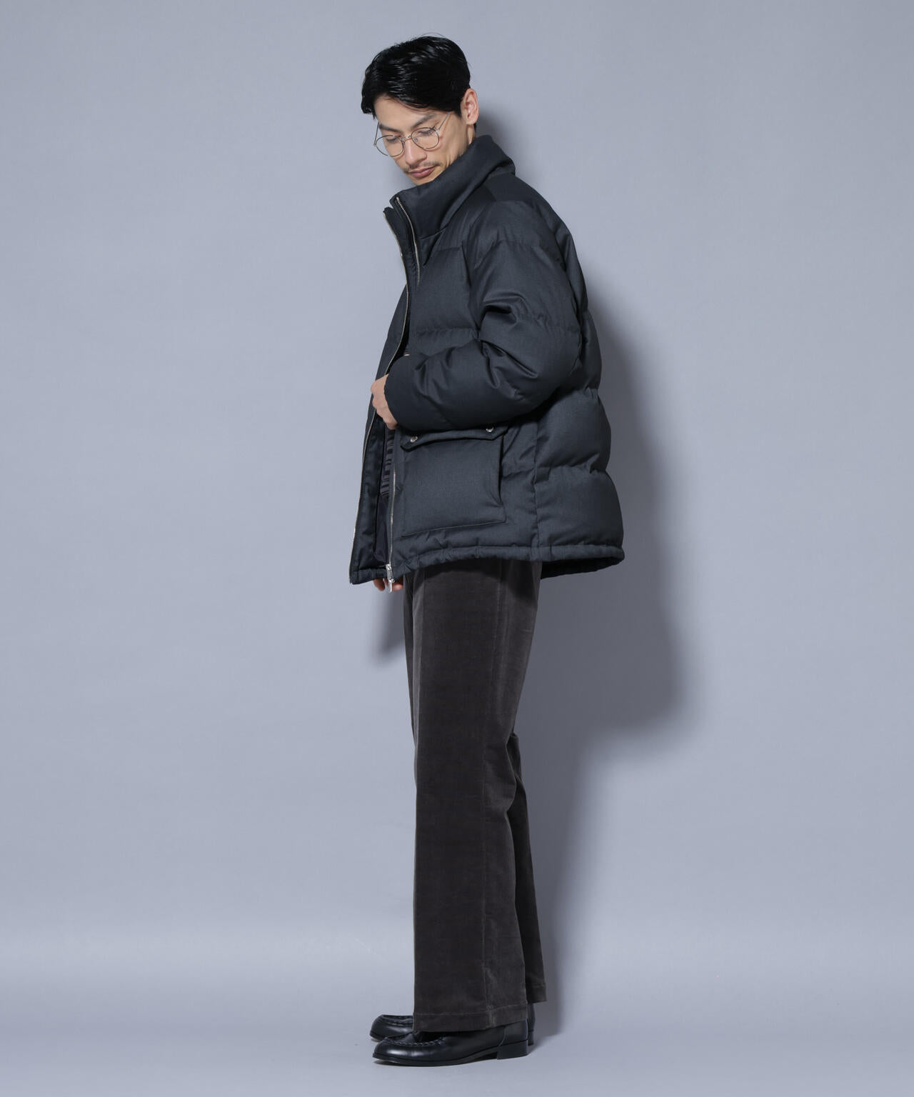 DELEGANTE エアリーサキソニー／グレンチェックTAIONダウンジャケット 6685214206