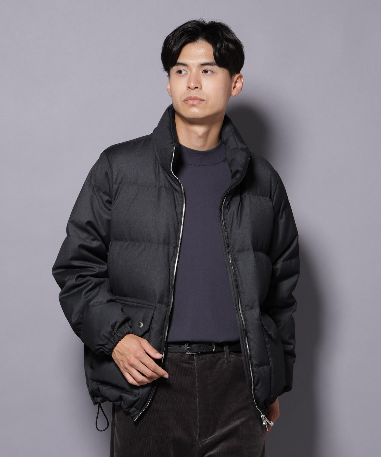 DELEGANTE エアリーサキソニー／グレンチェックTAIONダウンジャケット 6685214206