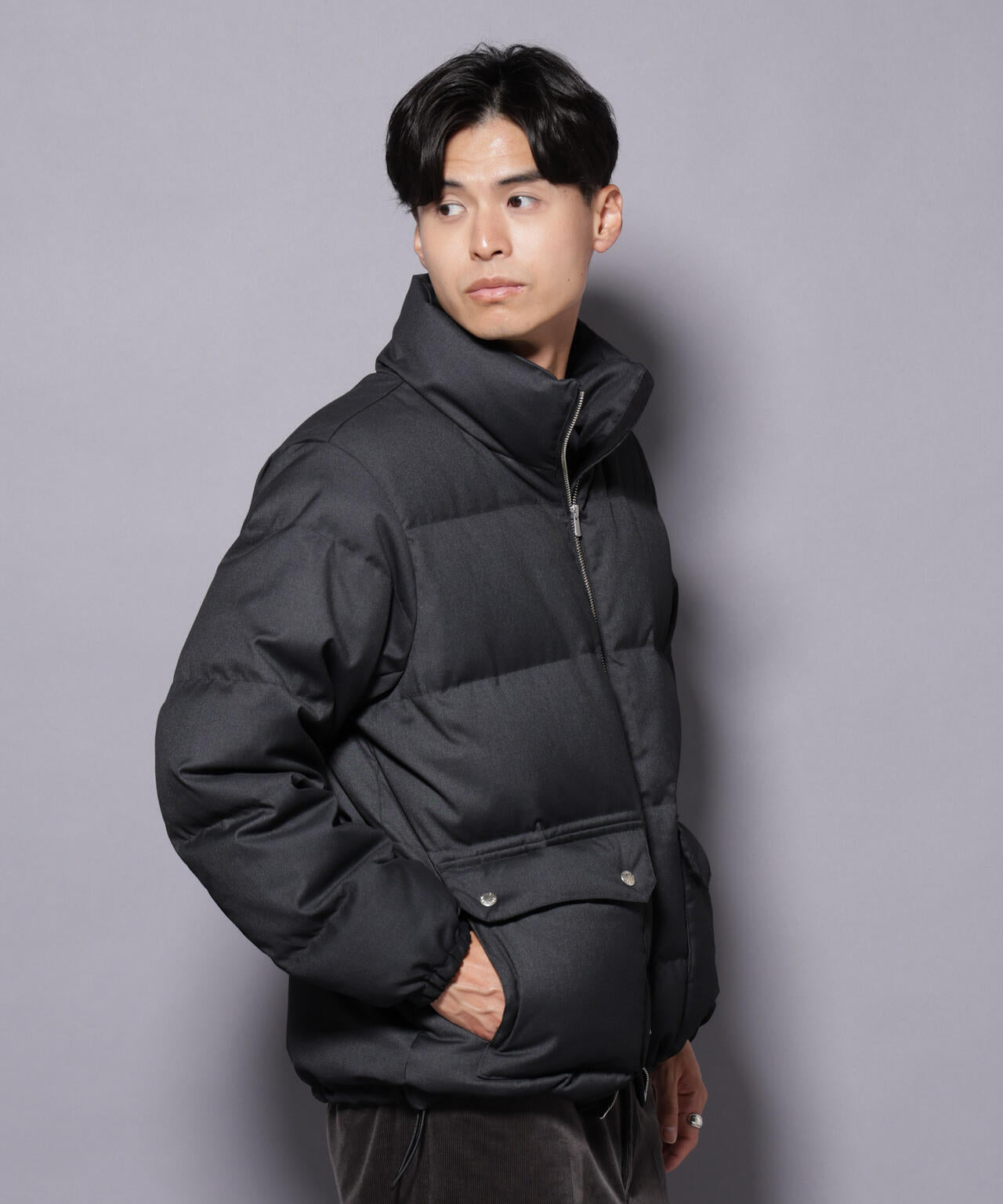 DELEGANTE エアリーサキソニー／グレンチェックTAIONダウンジャケット 6685214206