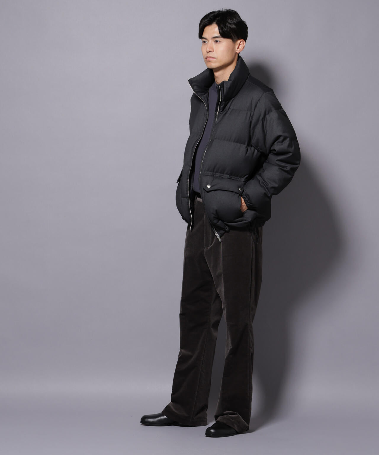 DELEGANTE エアリーサキソニー／グレンチェックTAIONダウンジャケット 6685214206