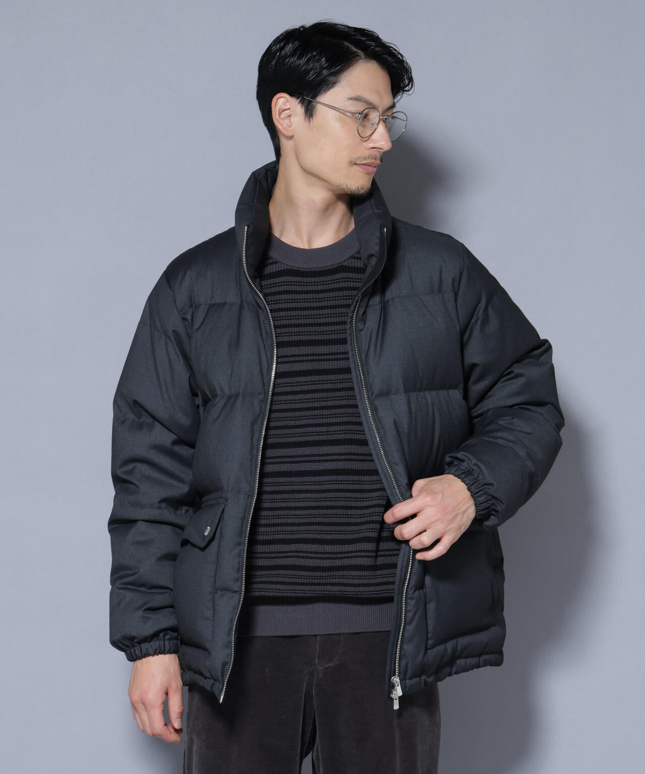 DELEGANTE エアリーサキソニー／グレンチェックTAIONダウンジャケット 6685214206