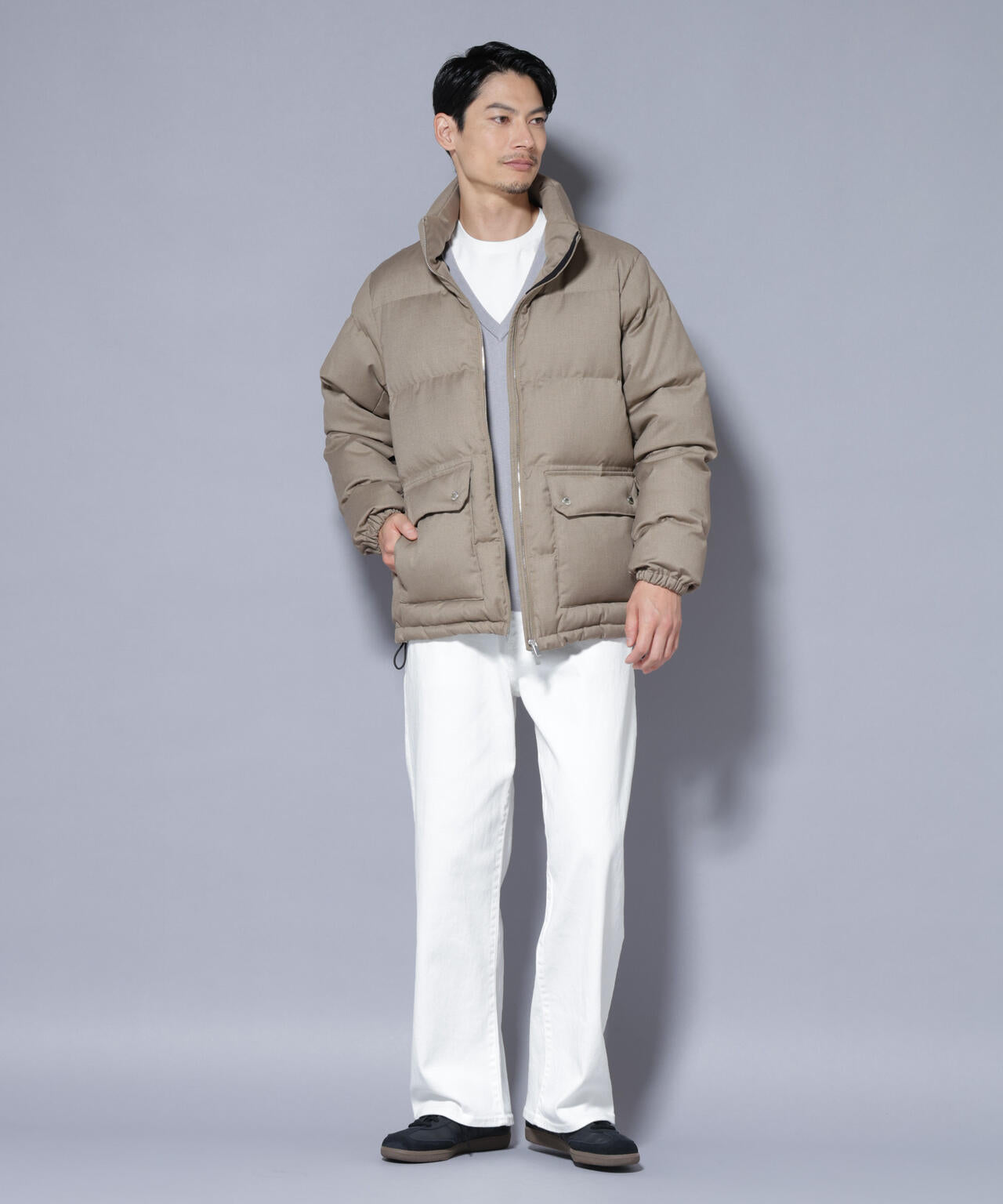 DELEGANTE エアリーサキソニー／グレンチェックTAIONダウンジャケット 6685214206