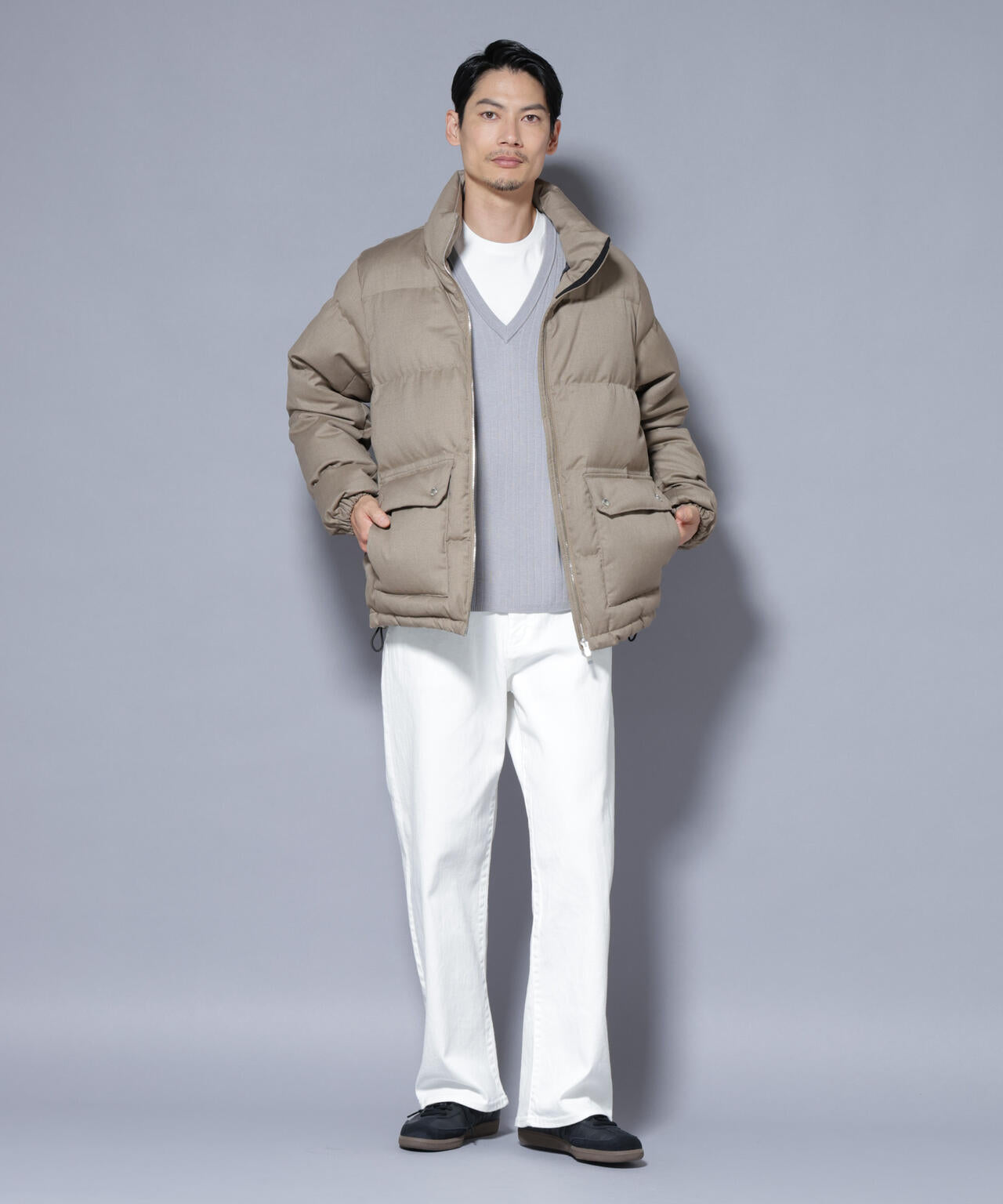 DELEGANTE エアリーサキソニー／グレンチェックTAIONダウンジャケット 6685214206