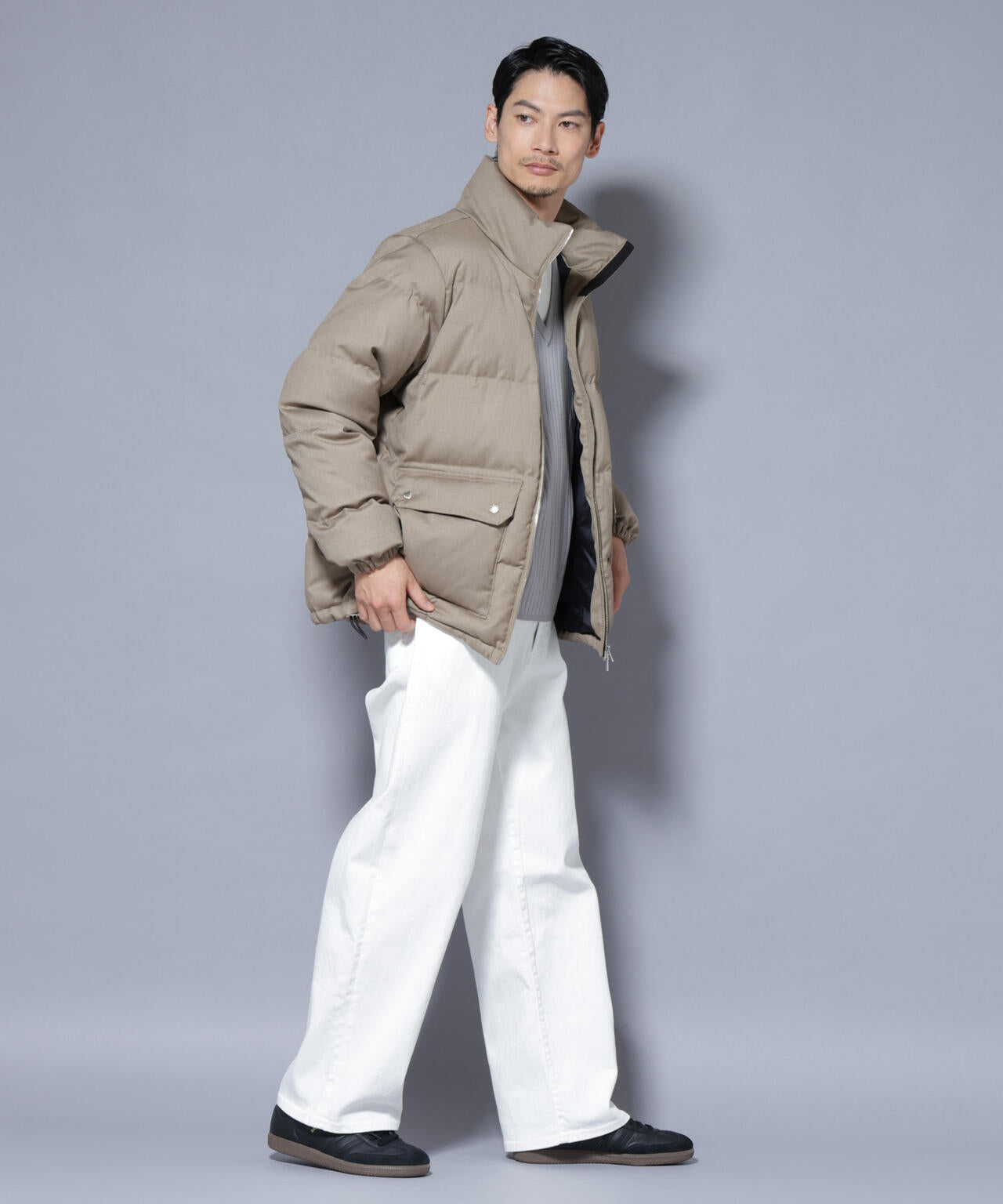 DELEGANTE エアリーサキソニー／グレンチェックTAIONダウンジャケット 6685214206