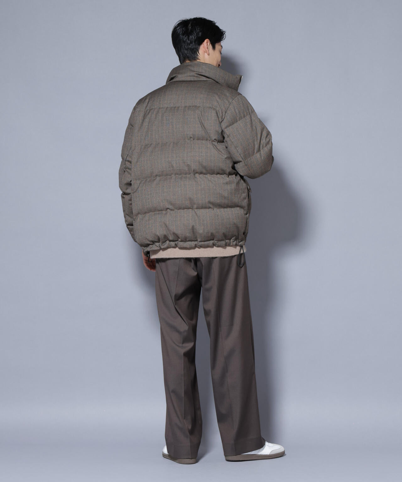 DELEGANTE エアリーサキソニー／グレンチェックTAIONダウンジャケット 6685214206