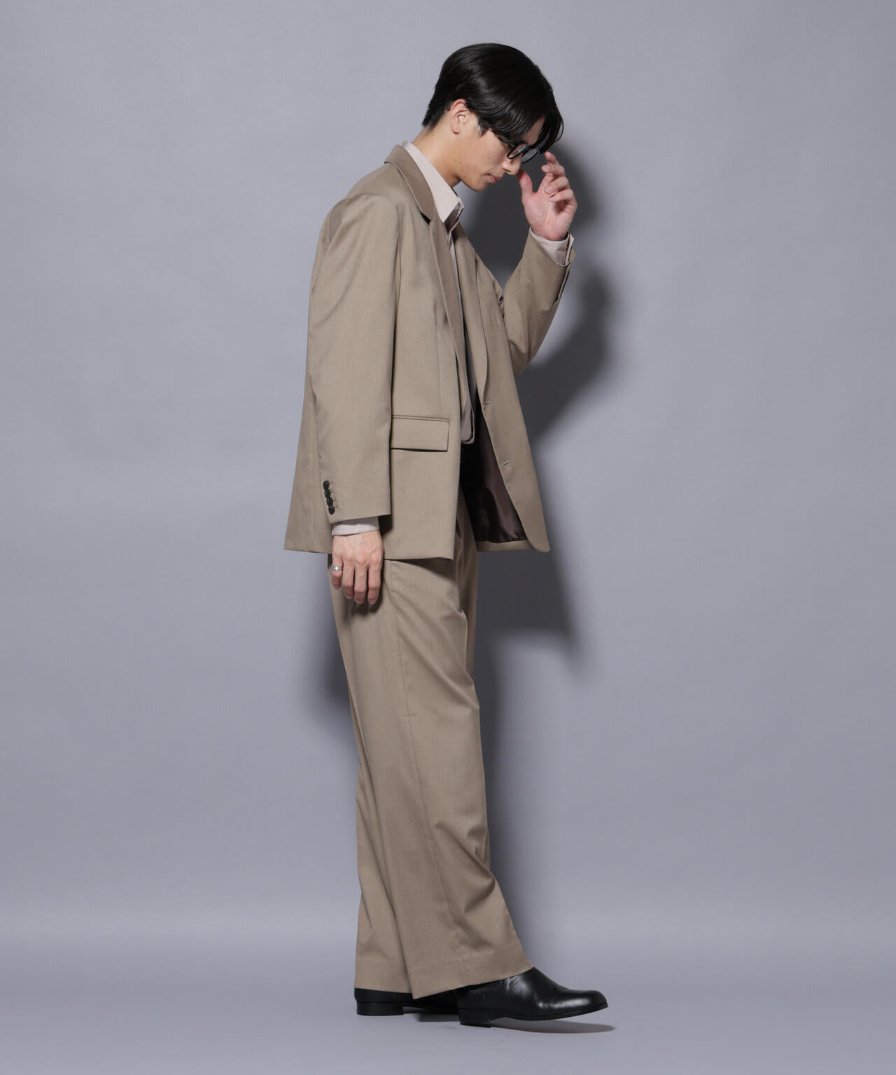 DELEGANTEエアリーサキソニー グリッターストライプテーラードジャケット(セットアップ可) 6685216201