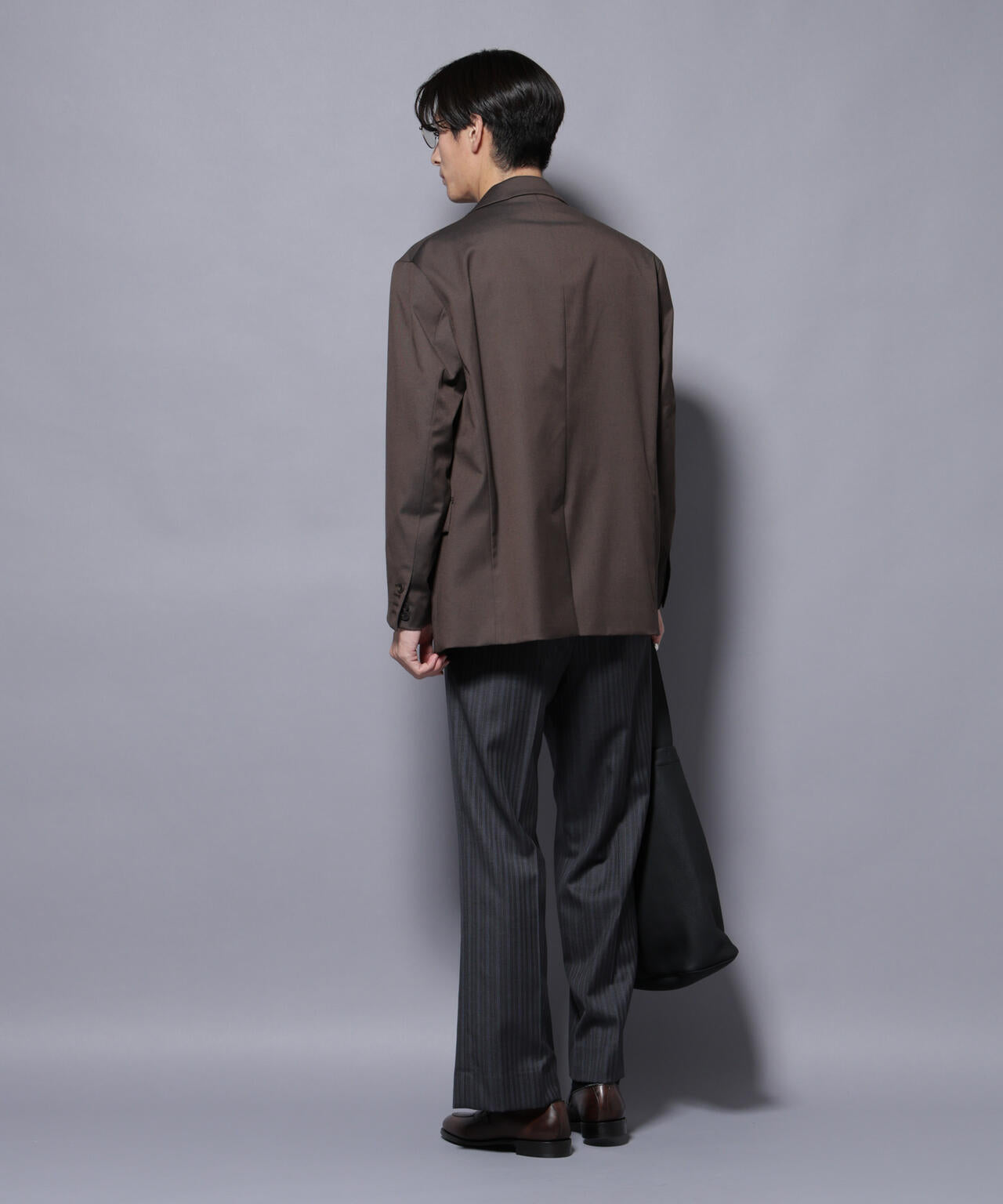 DELEGANTEエアリーサキソニー グリッターストライプテーラードジャケット(セットアップ可) 6685216201