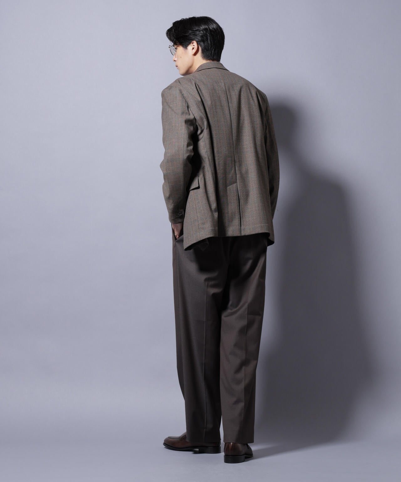 DELEGANTE グレンチェックW-Brethted ジャケット（セットアップ可） 6685216202