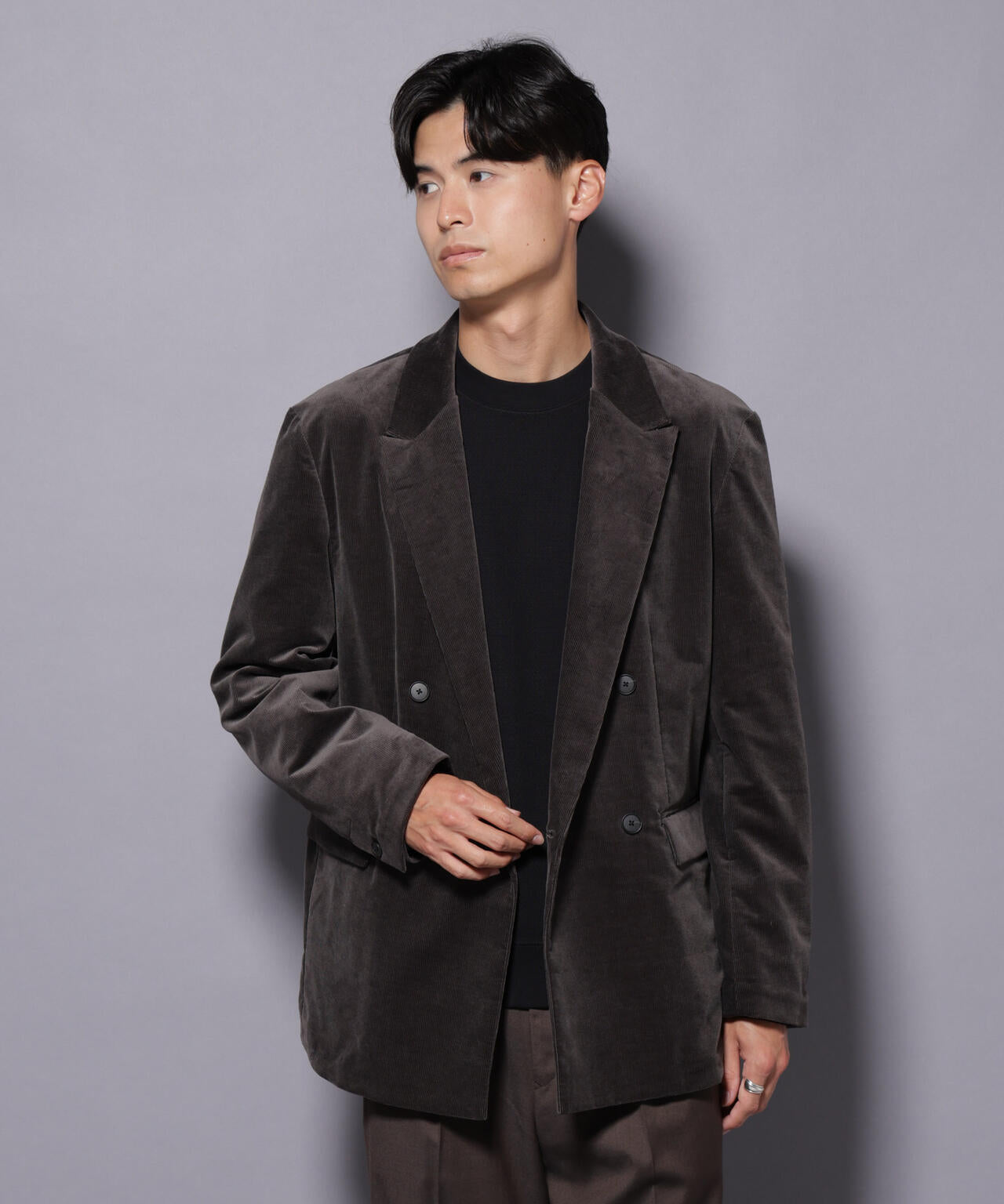 AIRコーデュロイ ダブルブレストジャケット/STRETCH（セットアップ可）