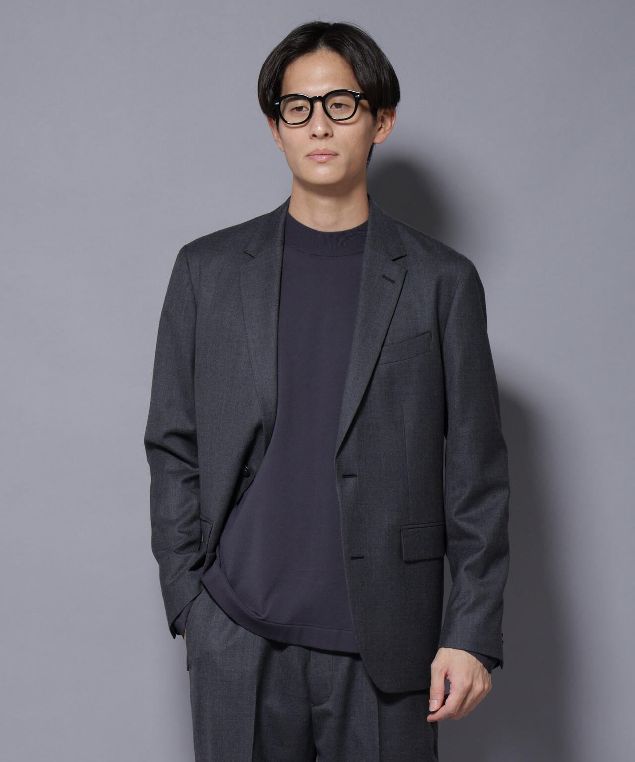 「N JACKET PREMIUM」RENU(R) ウール混洗えるサキソニージャケット（セットアップ可） 6685217205