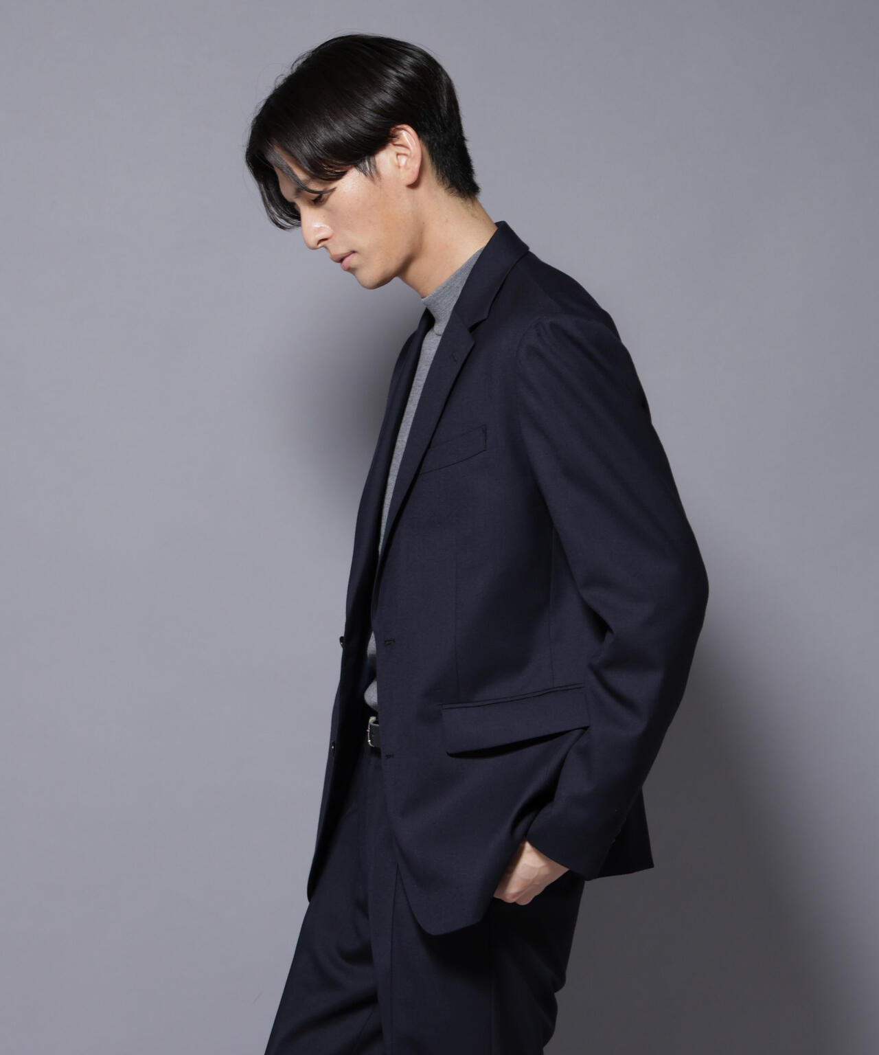 「N JACKET PREMIUM」RENU(R) ウール混洗えるサキソニージャケット（セットアップ可） 6685217205