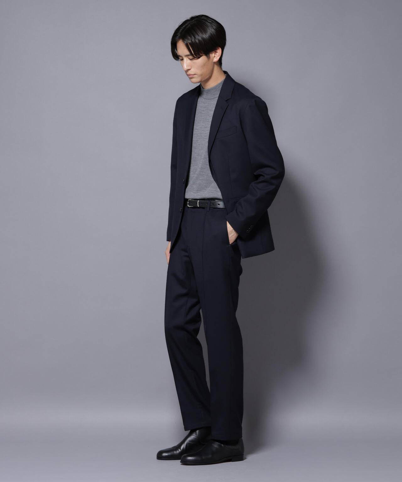 「N JACKET PREMIUM」RENU(R) ウール混洗えるサキソニージャケット（セットアップ可） 6685217205