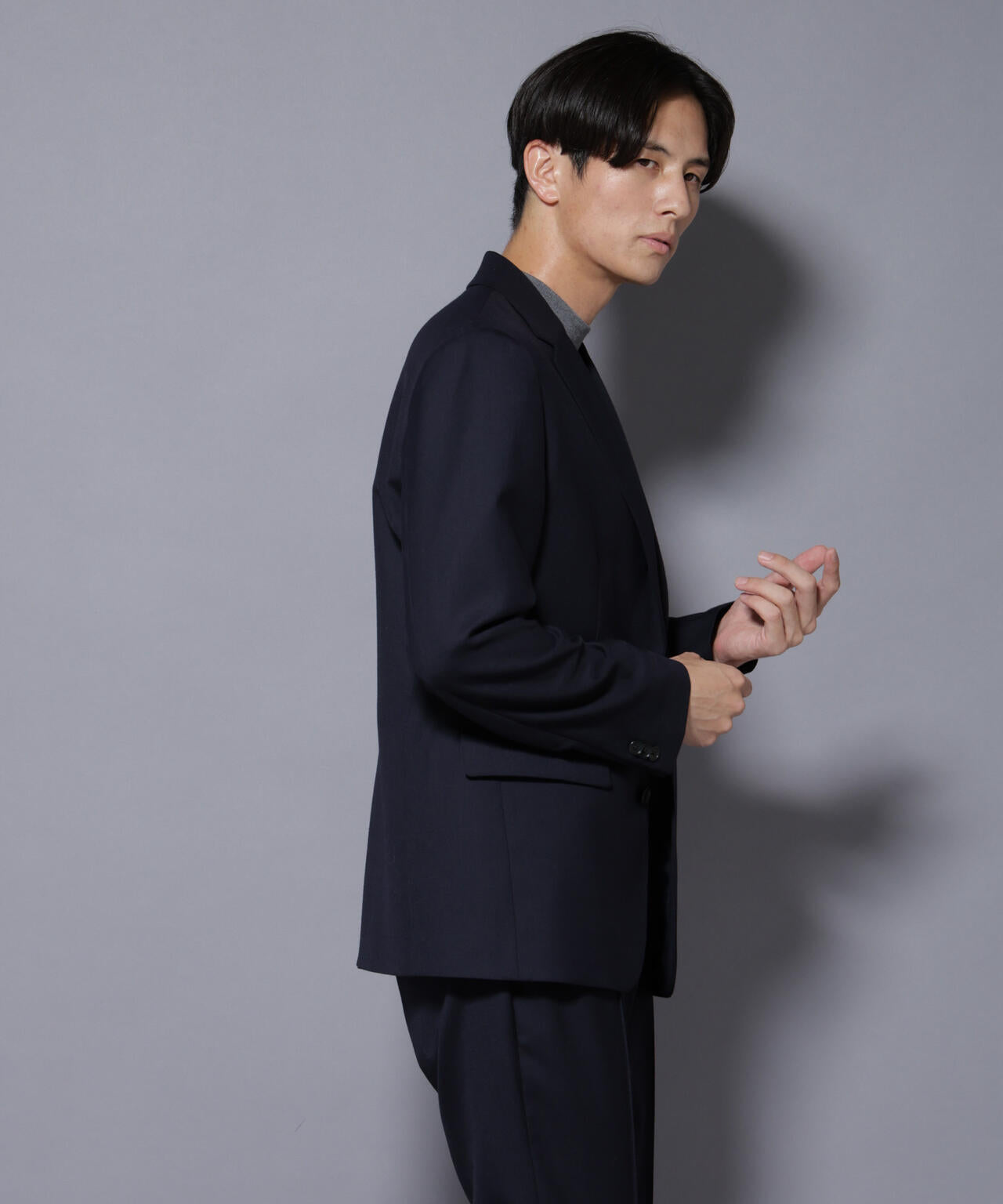 「N JACKET PREMIUM」RENU(R) ウール混洗えるサキソニージャケット（セットアップ可） 6685217205