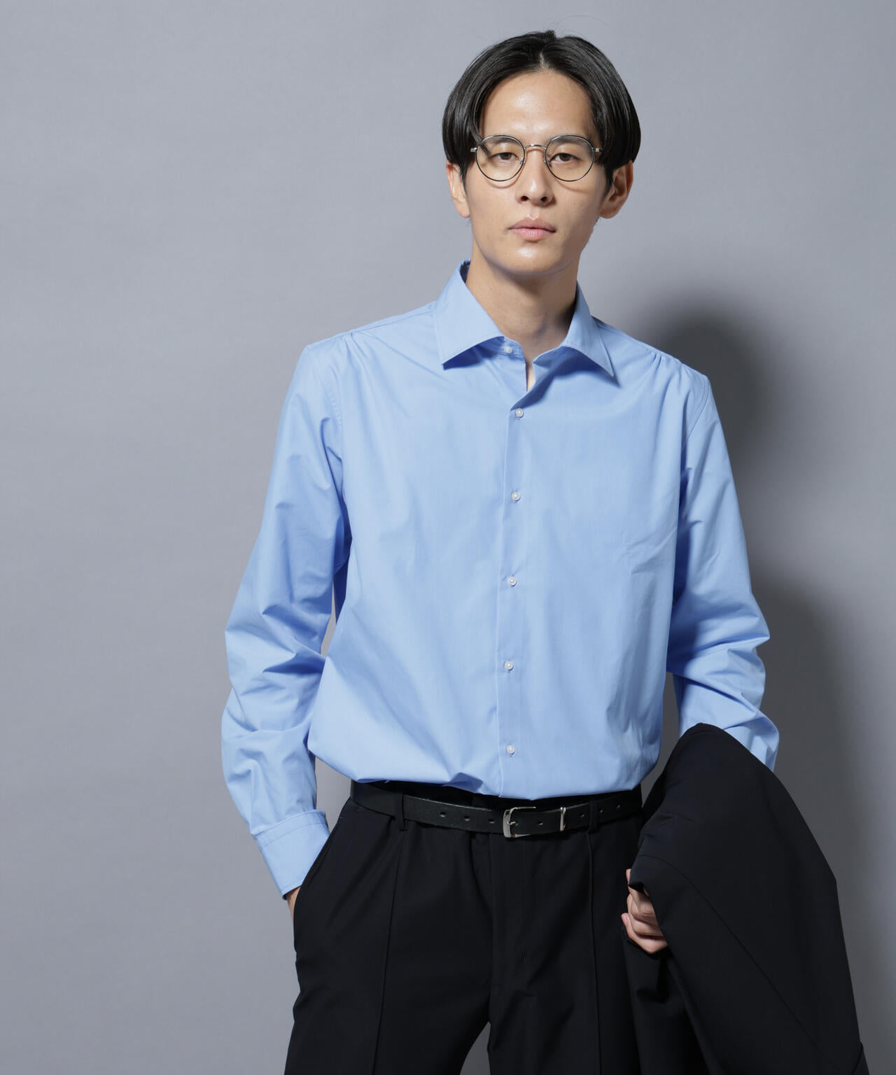 「N shirt」Anti Soaked(R)汗染み防止セミワイドカラーシャツ長袖 6685220218