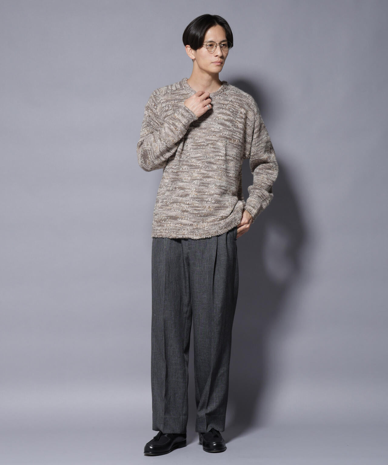 ｢COFIL｣ PAVONE HOLIDAY メランジクルーネックニット 6685222237