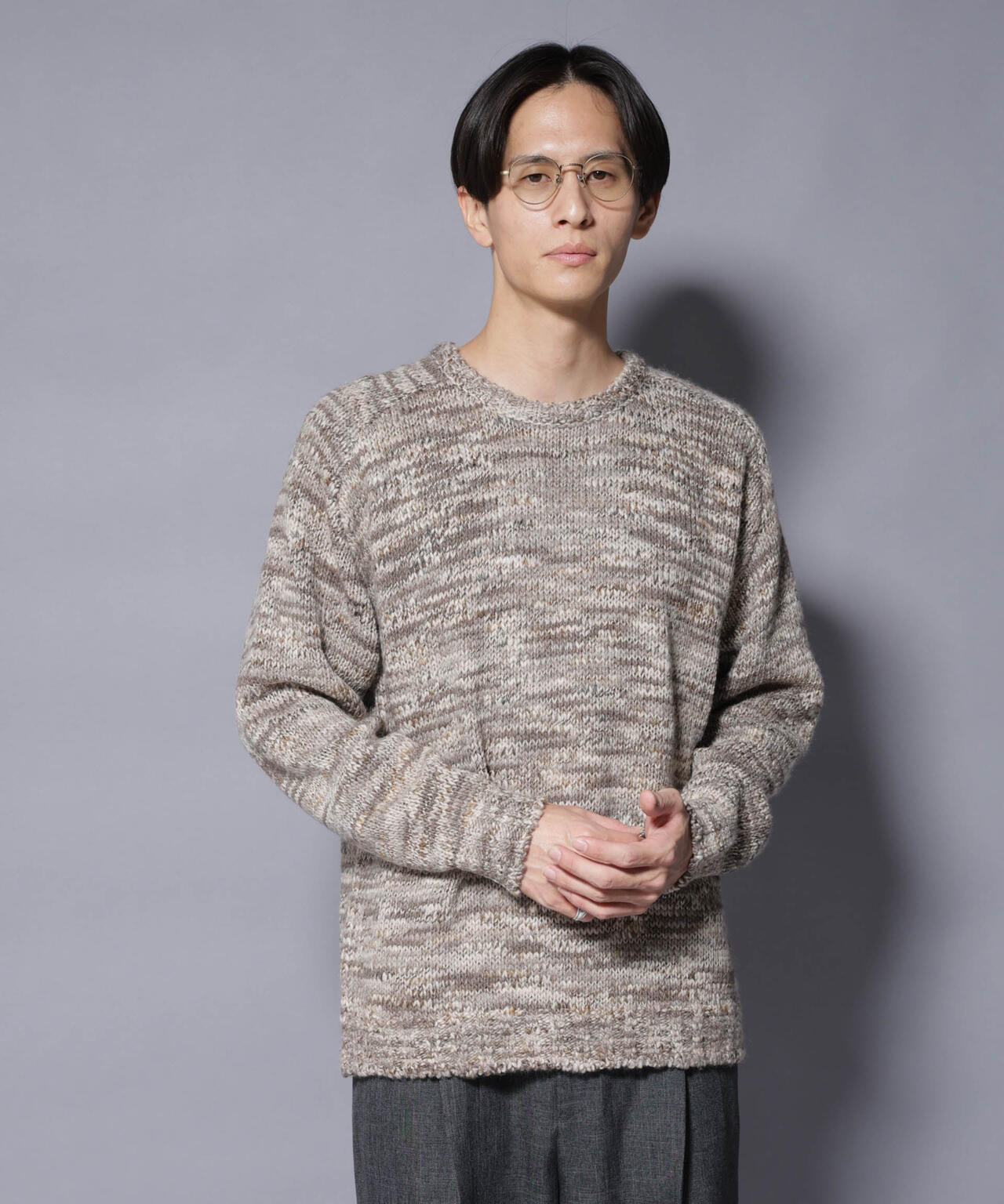 ｢COFIL｣ PAVONE HOLIDAY メランジクルーネックニット 6685222237