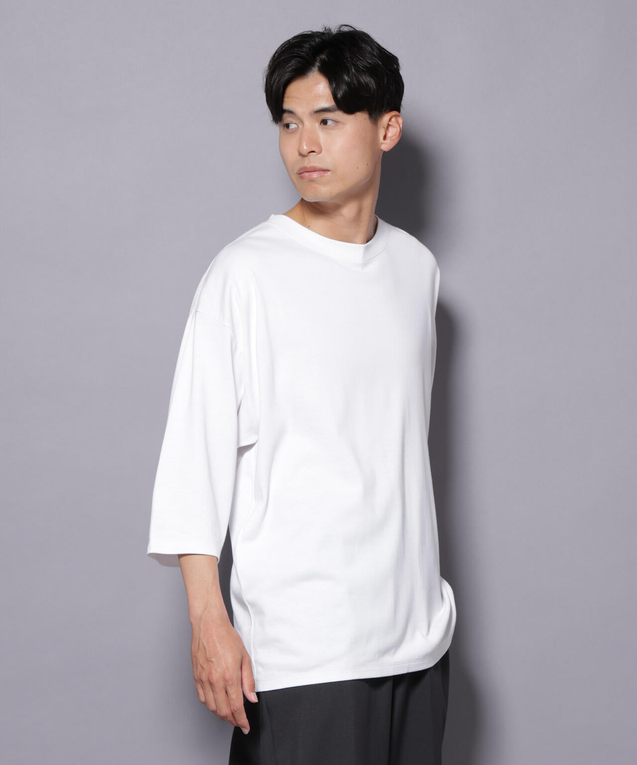 Anti Soaked(R) 汗染み防止 クルーネックワイドTシャツ七分袖 6685223207