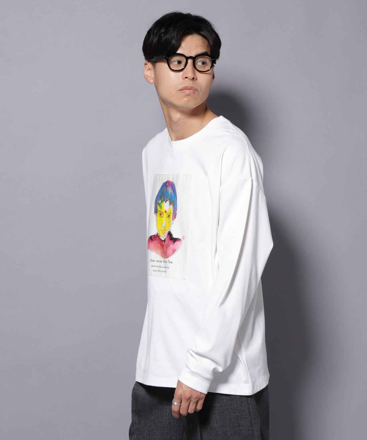 Anti Soaked(R)×SUNCHAIポートレート汗染み防止 Ｔシャツ長袖 6685223210