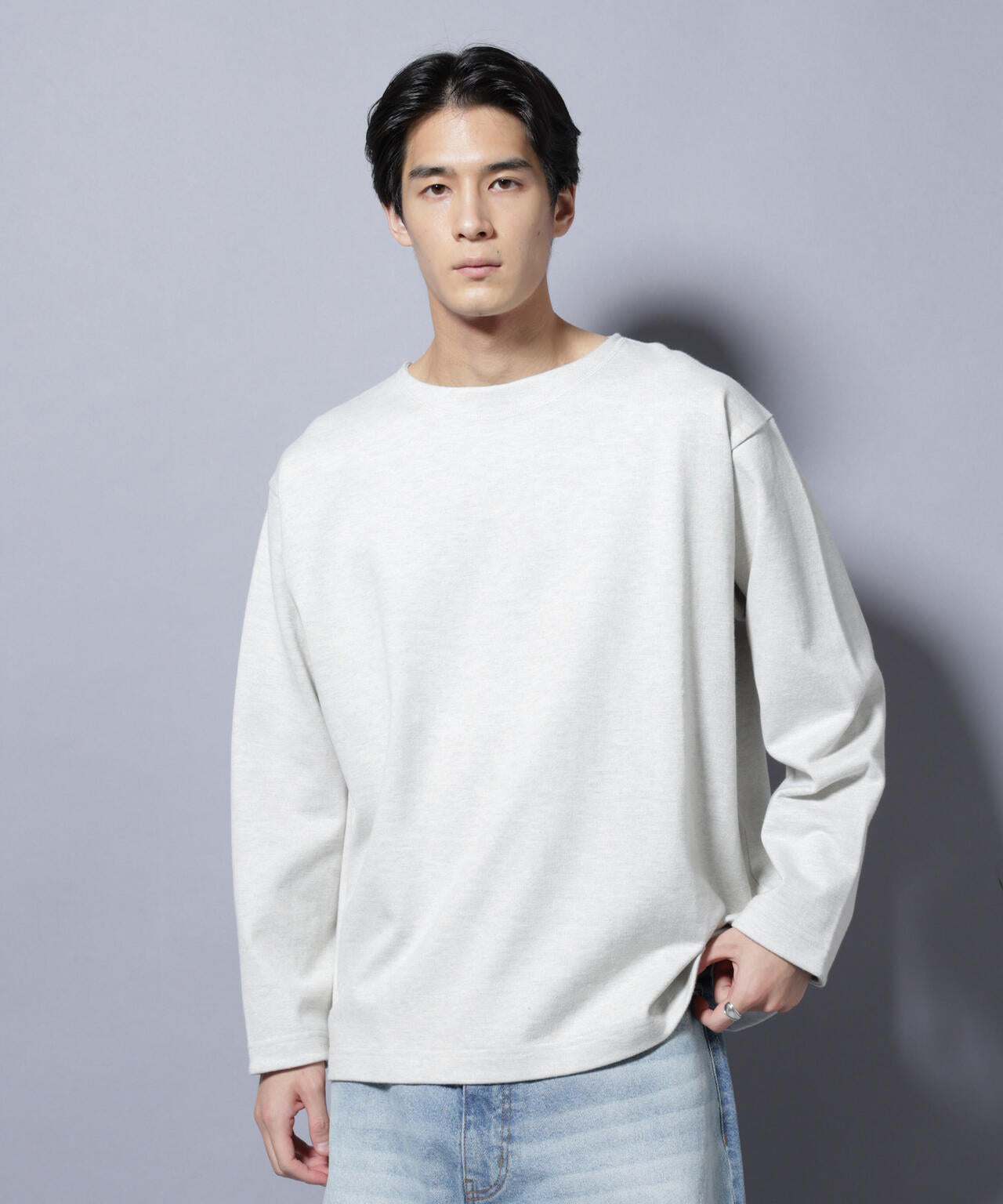 天竺ヘビーコットンボートネックＴシャツ 長袖 6685223212