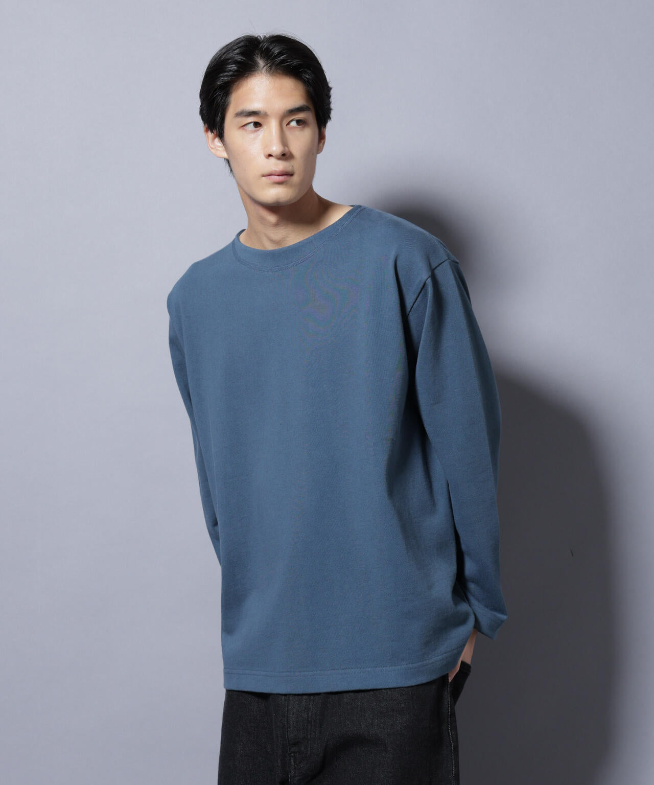天竺ヘビーコットンボートネックＴシャツ 長袖 6685223212