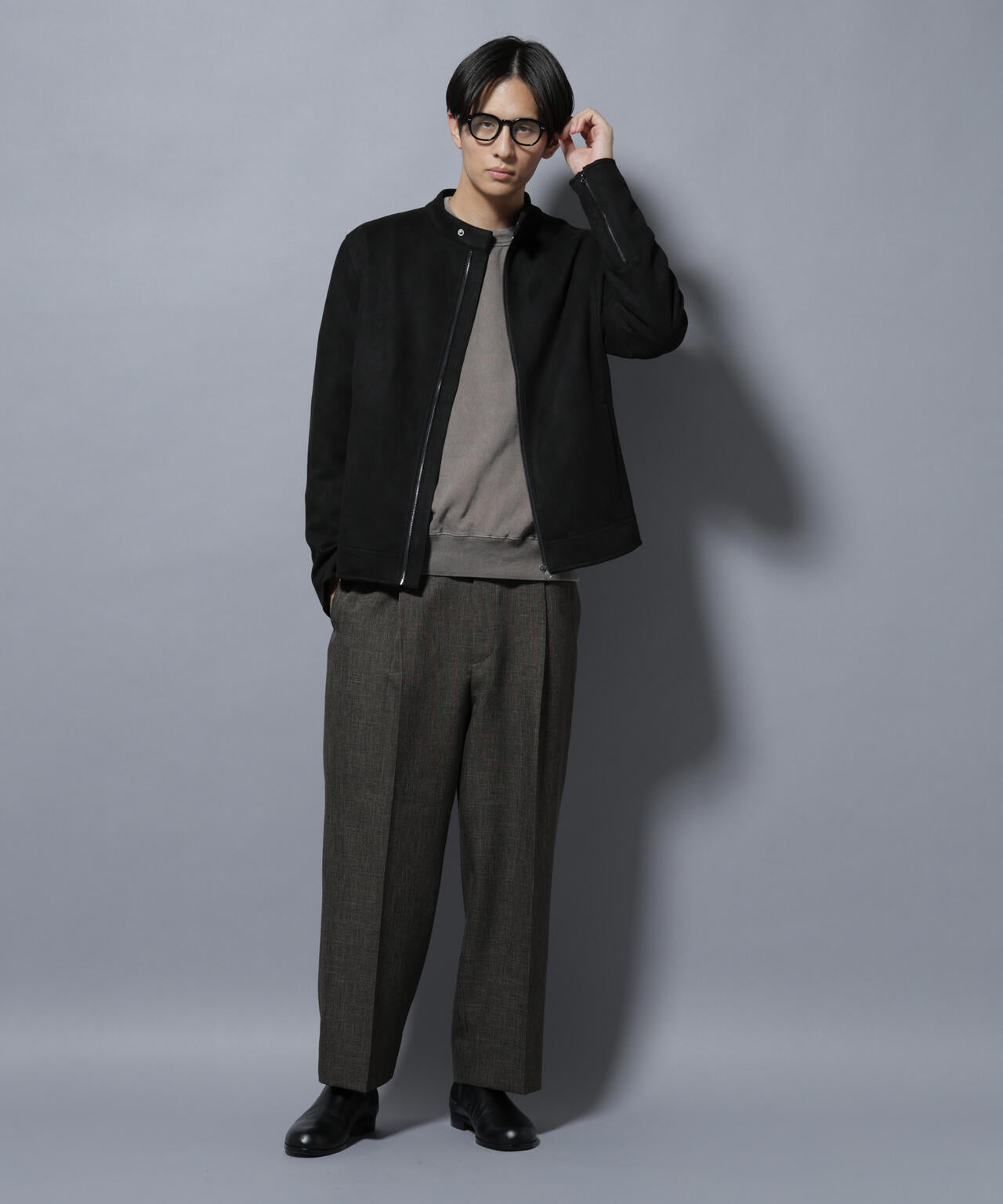 「大人のワイドパンツ」シャークスキンイージースラックス 6685227208