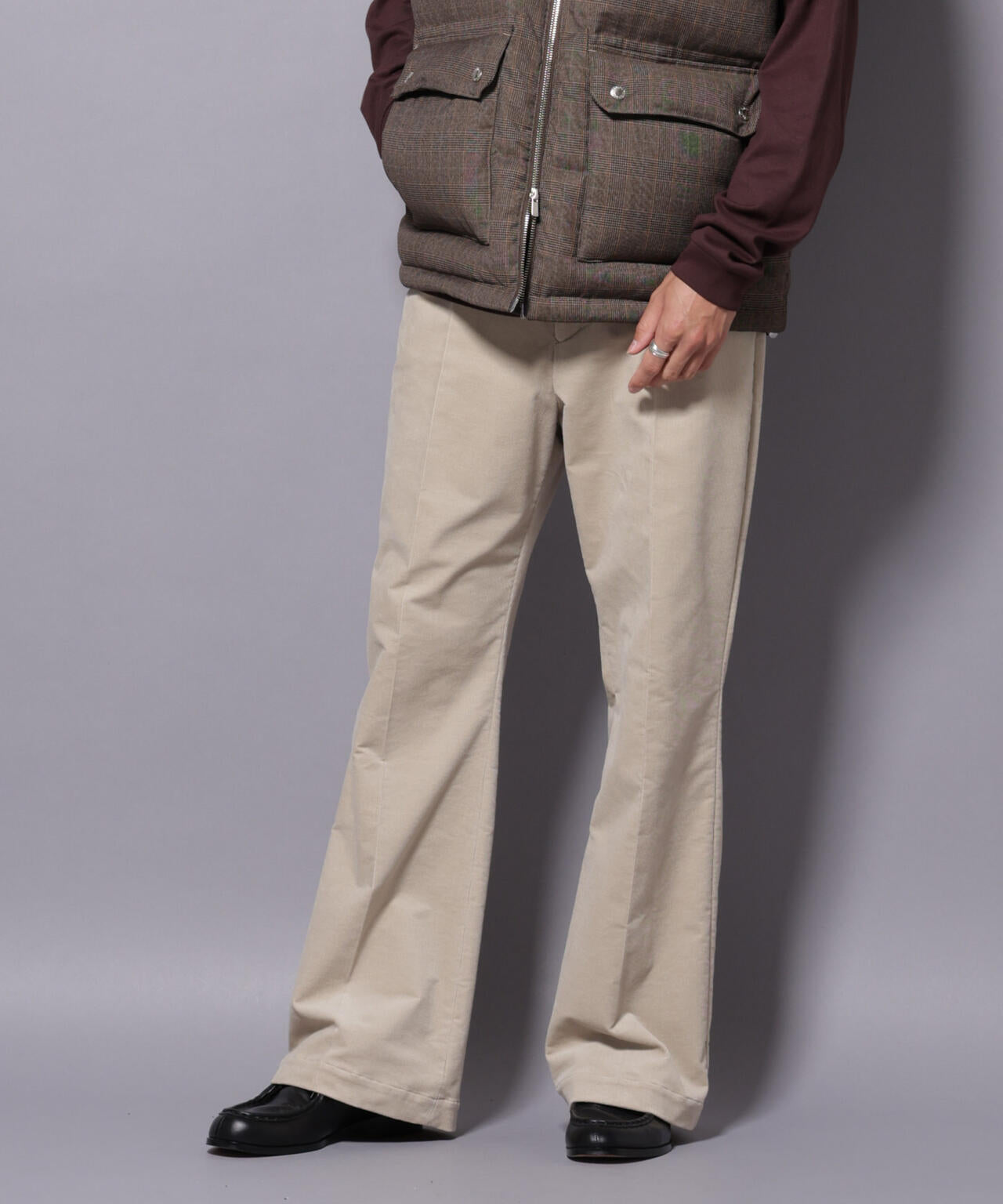 AIRコーデュロイ ライトフレアパンツ/STRETCH（セットアップ可）