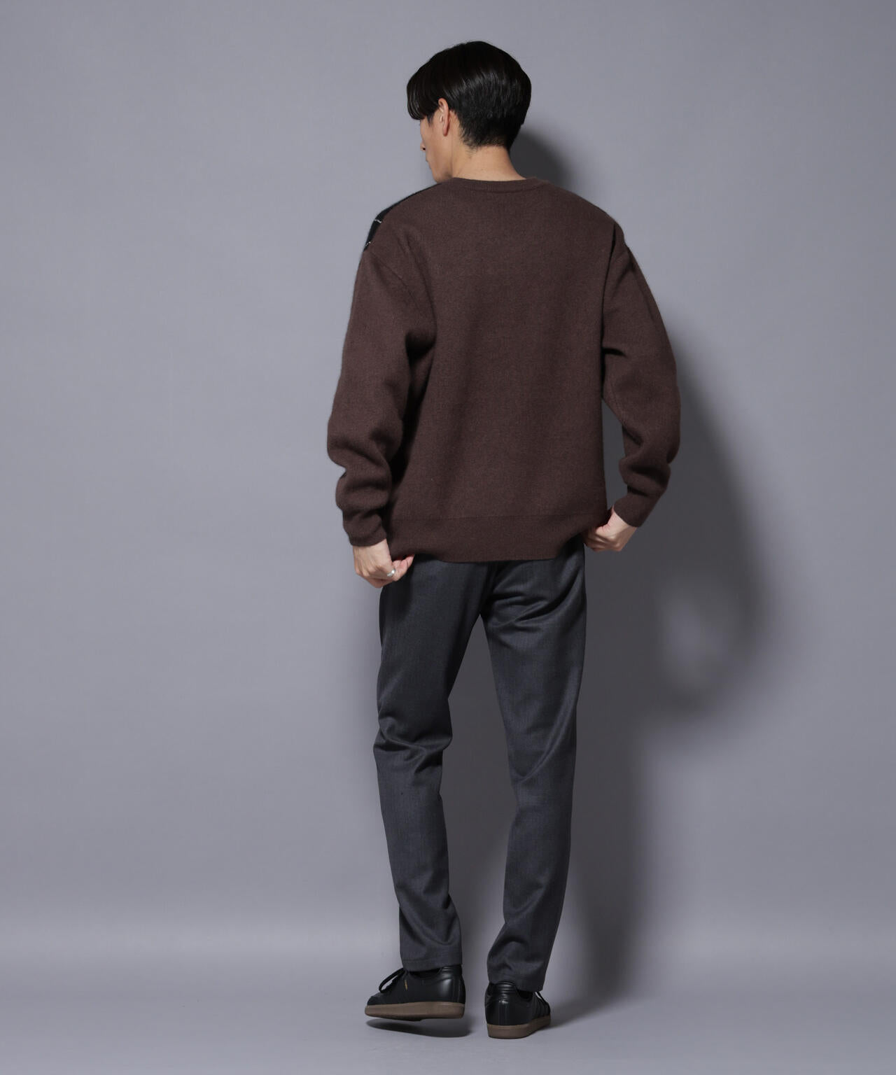 「N JACKET PREMIUM」RENU(R)ウール混洗えるサキソニーパンツ(セットアップ可) 6685229206