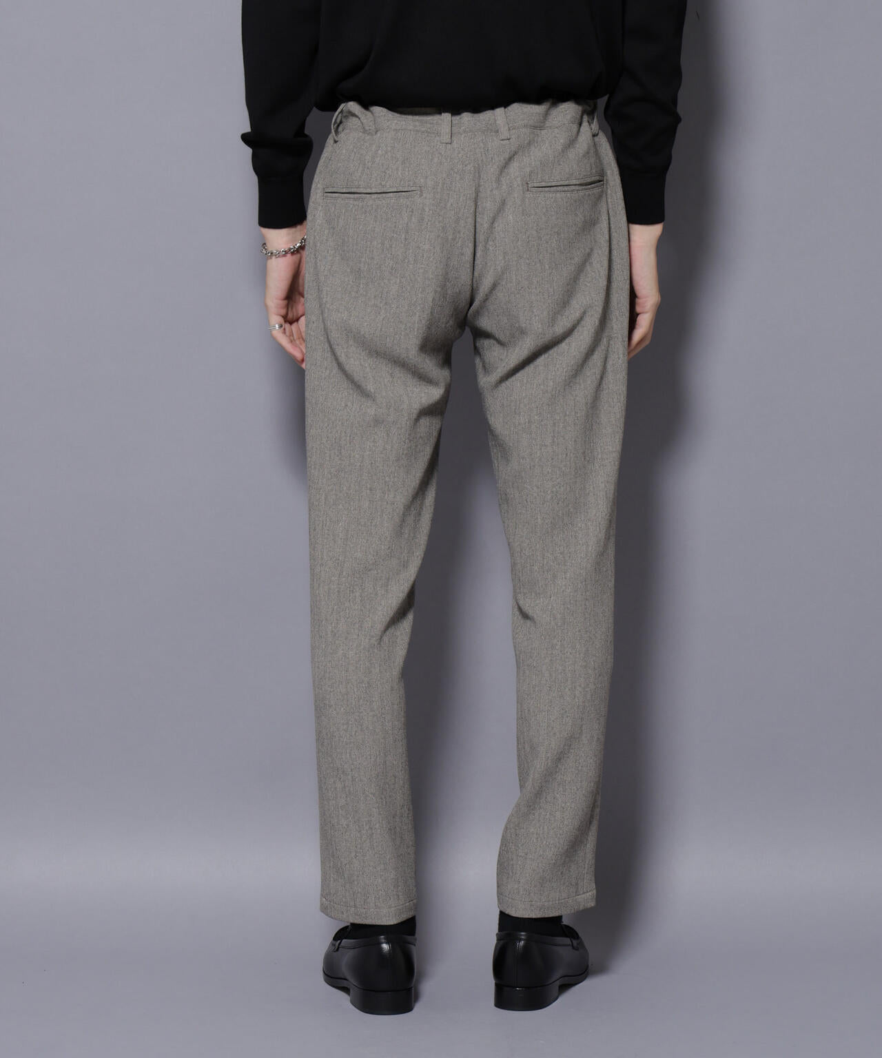 ｢N TROUSERS BASIC｣ 洗えるMIXツイードストレッチパンツ(セットアップ可) 6685229207