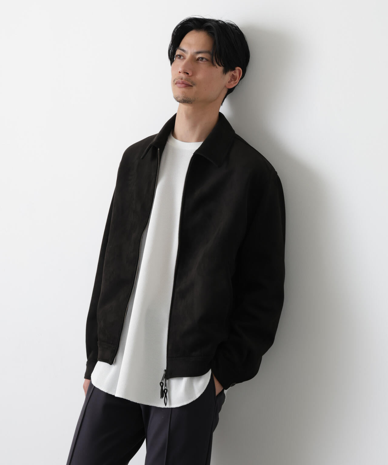 「モダンコンフォート」 フェイクスエードブルゾン