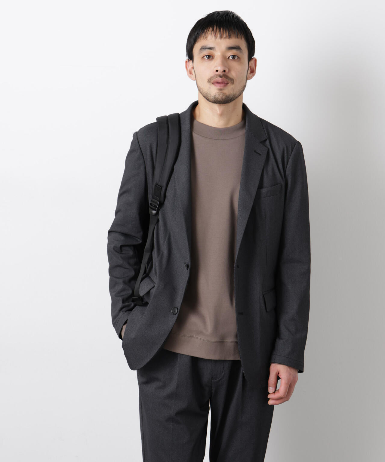 【大人気セットアップ】｢Damerino｣ 軽量ジャージーデニムライクストレッチセットアップ 6686118202