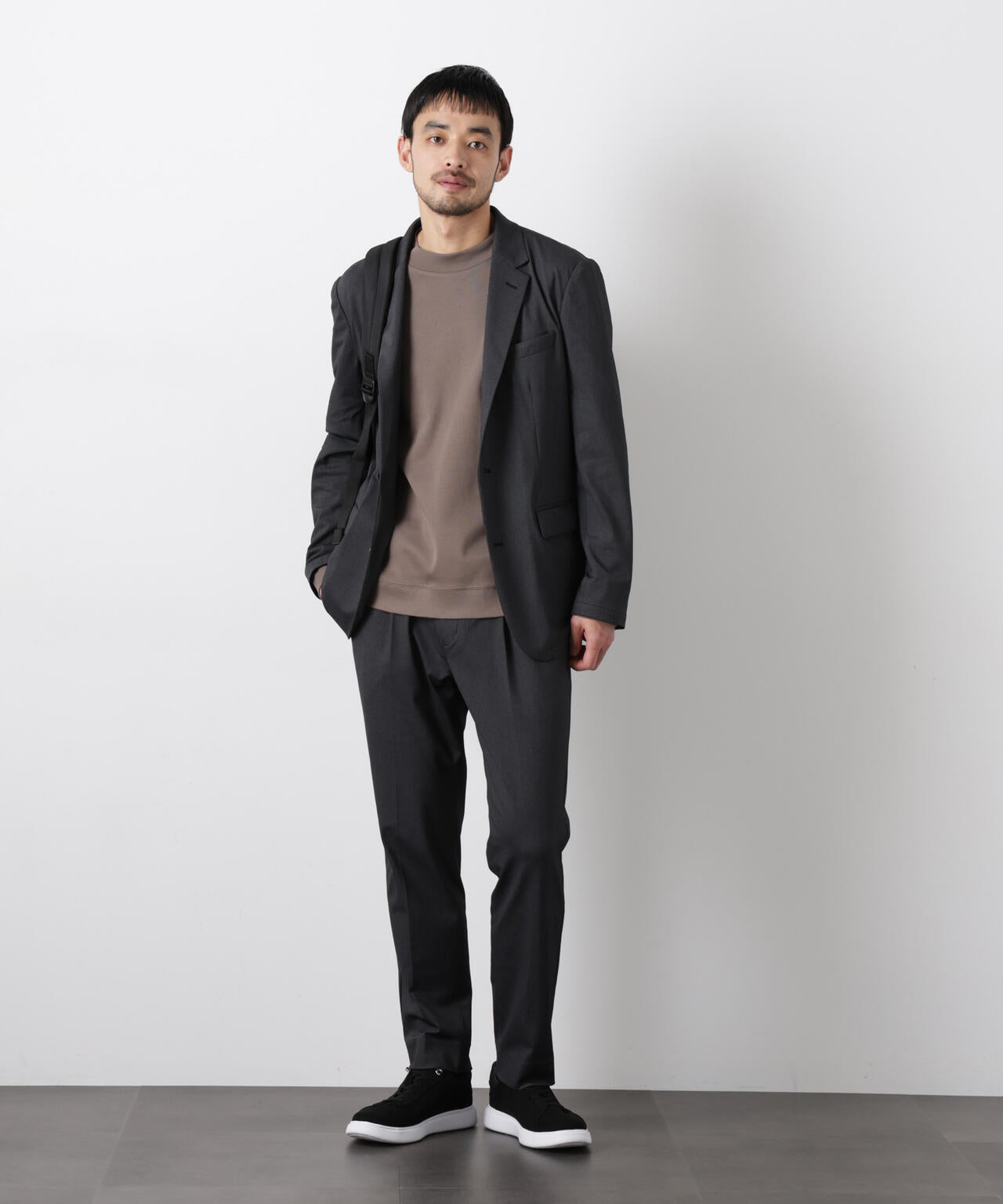 【大人気セットアップ】｢Damerino｣ 軽量ジャージーデニムライクストレッチセットアップ 6686118202